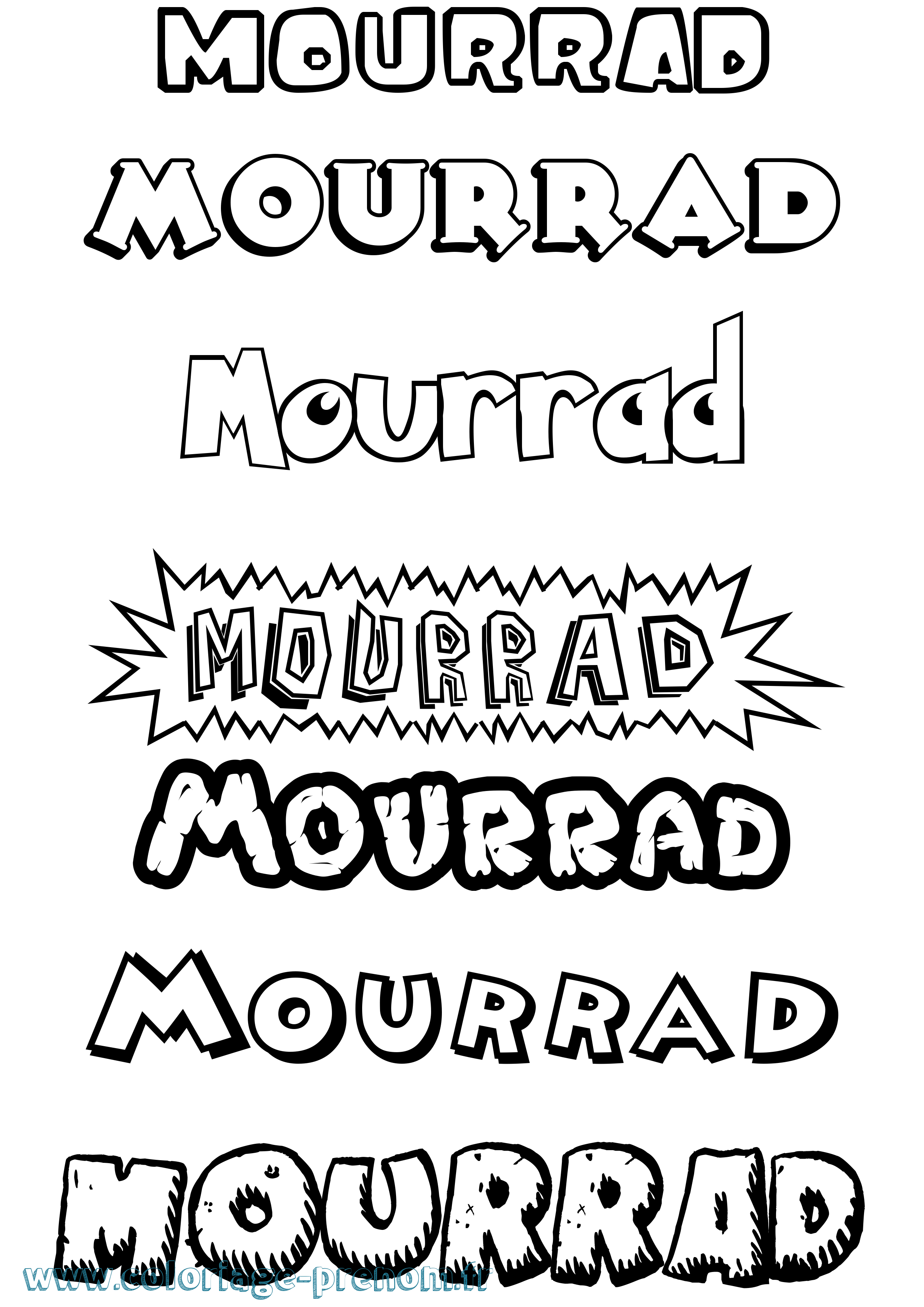 Coloriage Mourrad Dessin Animé Coloriage prénom Mourrad Dessin Animé