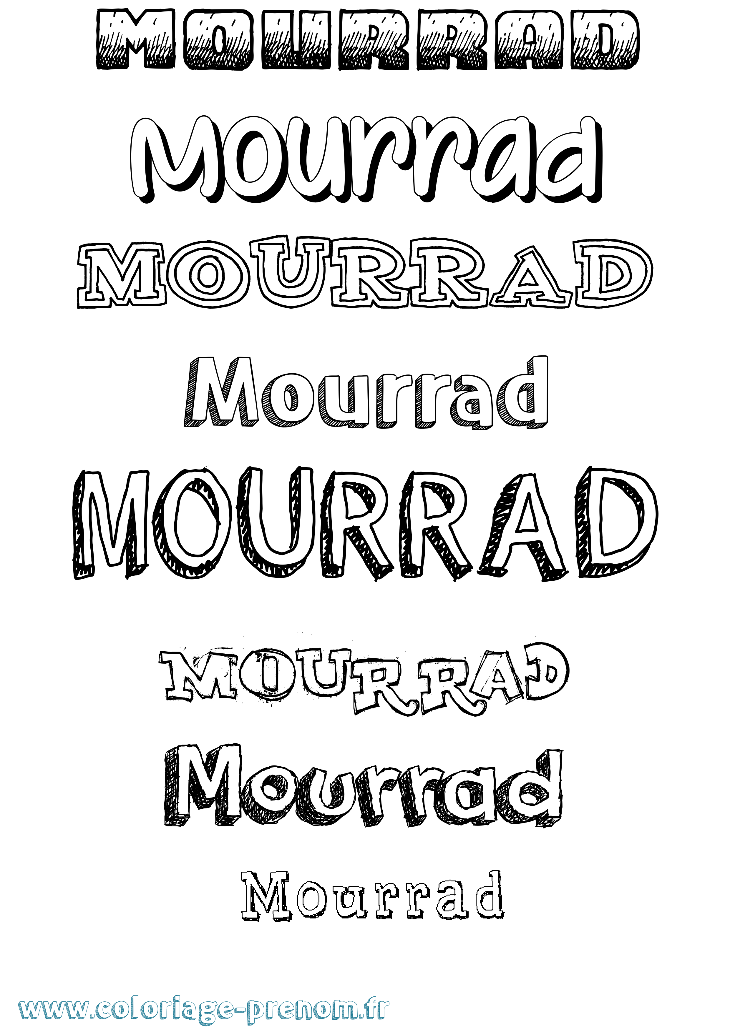 Coloriage Mourrad Dessiné Coloriage prénom Mourrad Dessiné