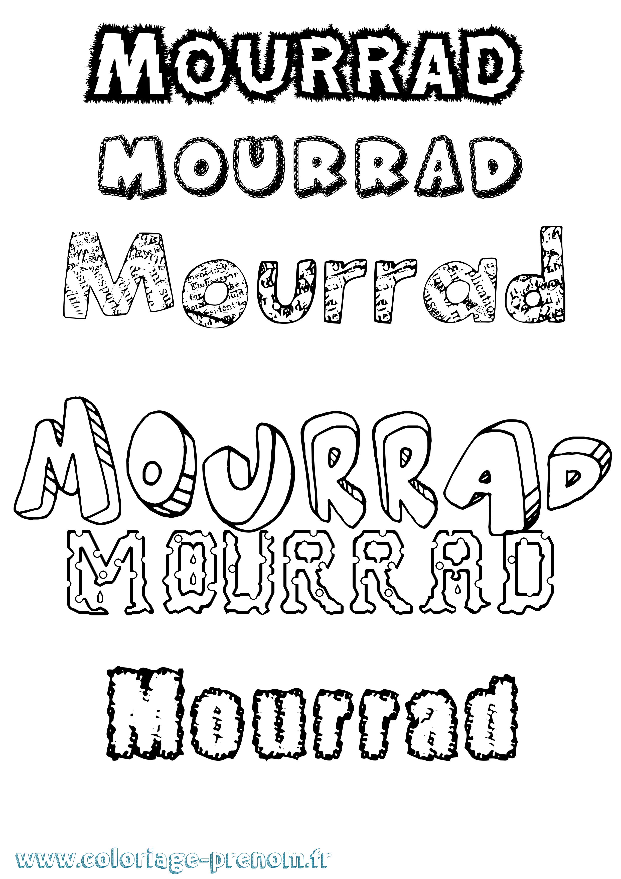 Coloriage Mourrad Destructuré Coloriage prénom Mourrad Destructuré