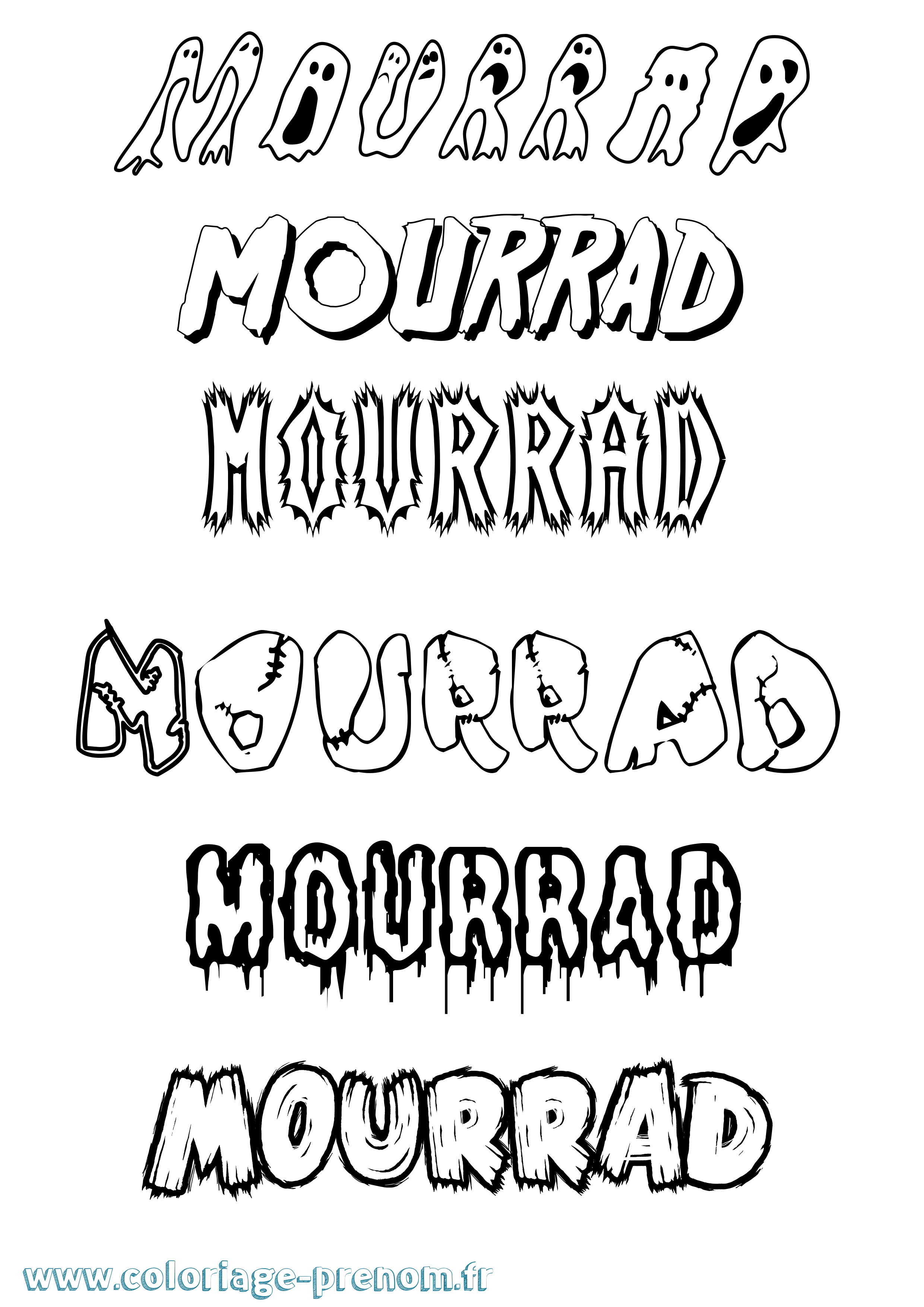 Coloriage Mourrad Frisson Coloriage prénom Mourrad Frisson