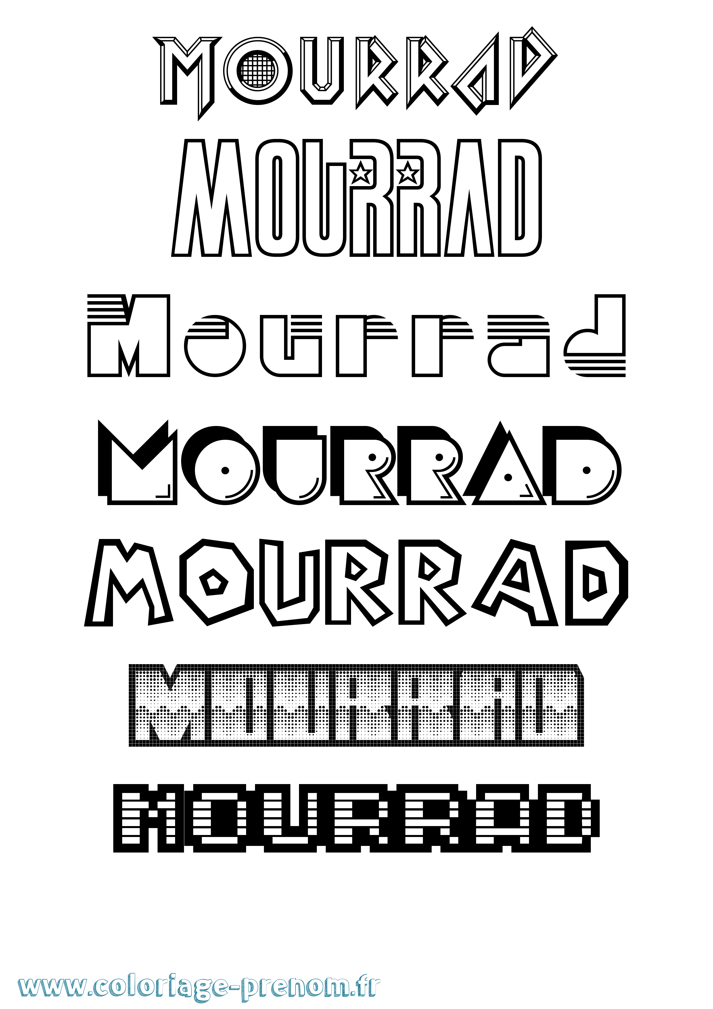 Coloriage Mourrad Jeux Vidéos Coloriage prénom Mourrad Jeux Vidéos