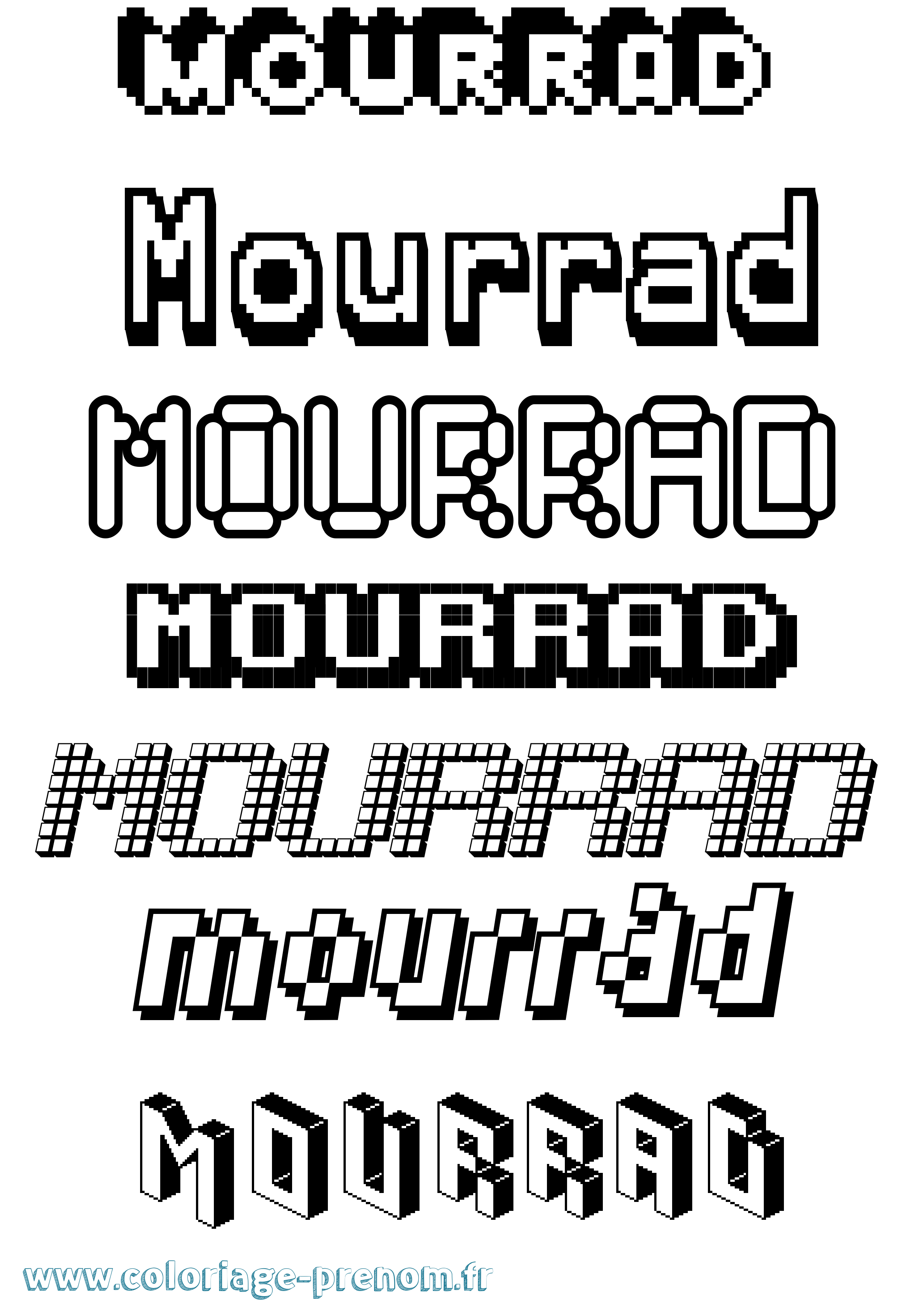Coloriage Mourrad Pixel Coloriage prénom Mourrad Pixel