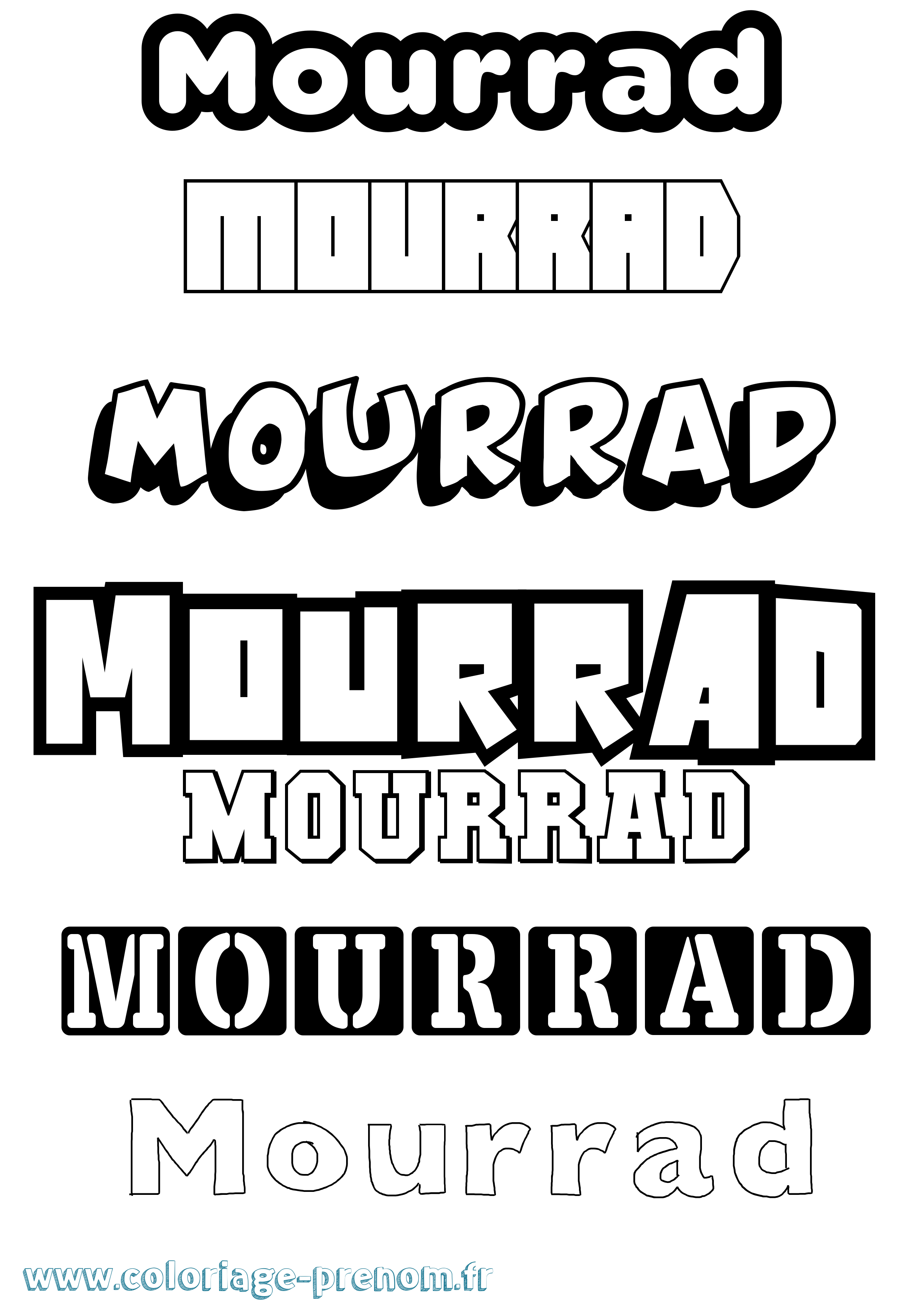 Coloriage Mourrad Simple Coloriage prénom Mourrad Simple