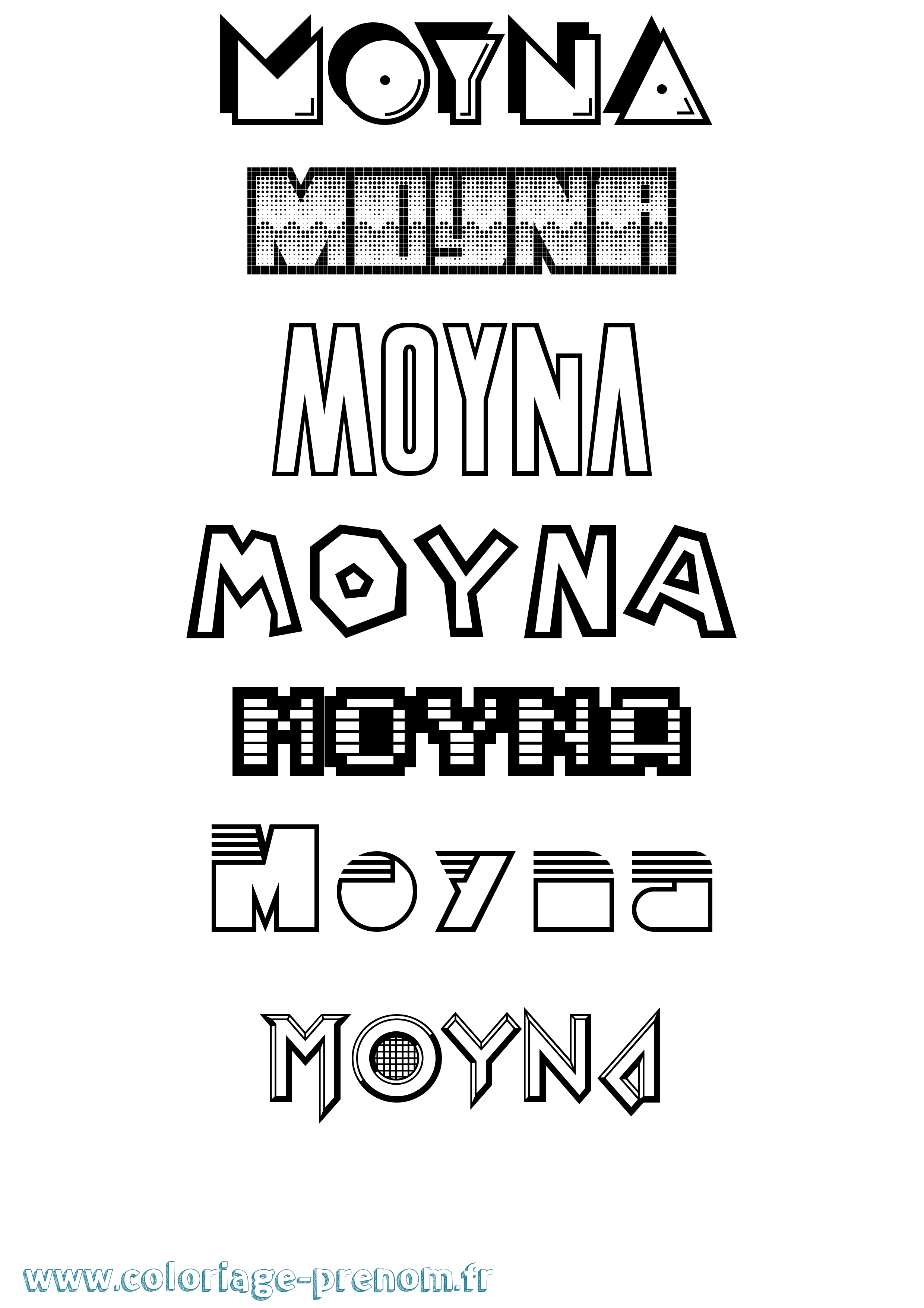 Coloriage Moyna Jeux Vidéos Coloriage prénom Moyna Jeux Vidéos