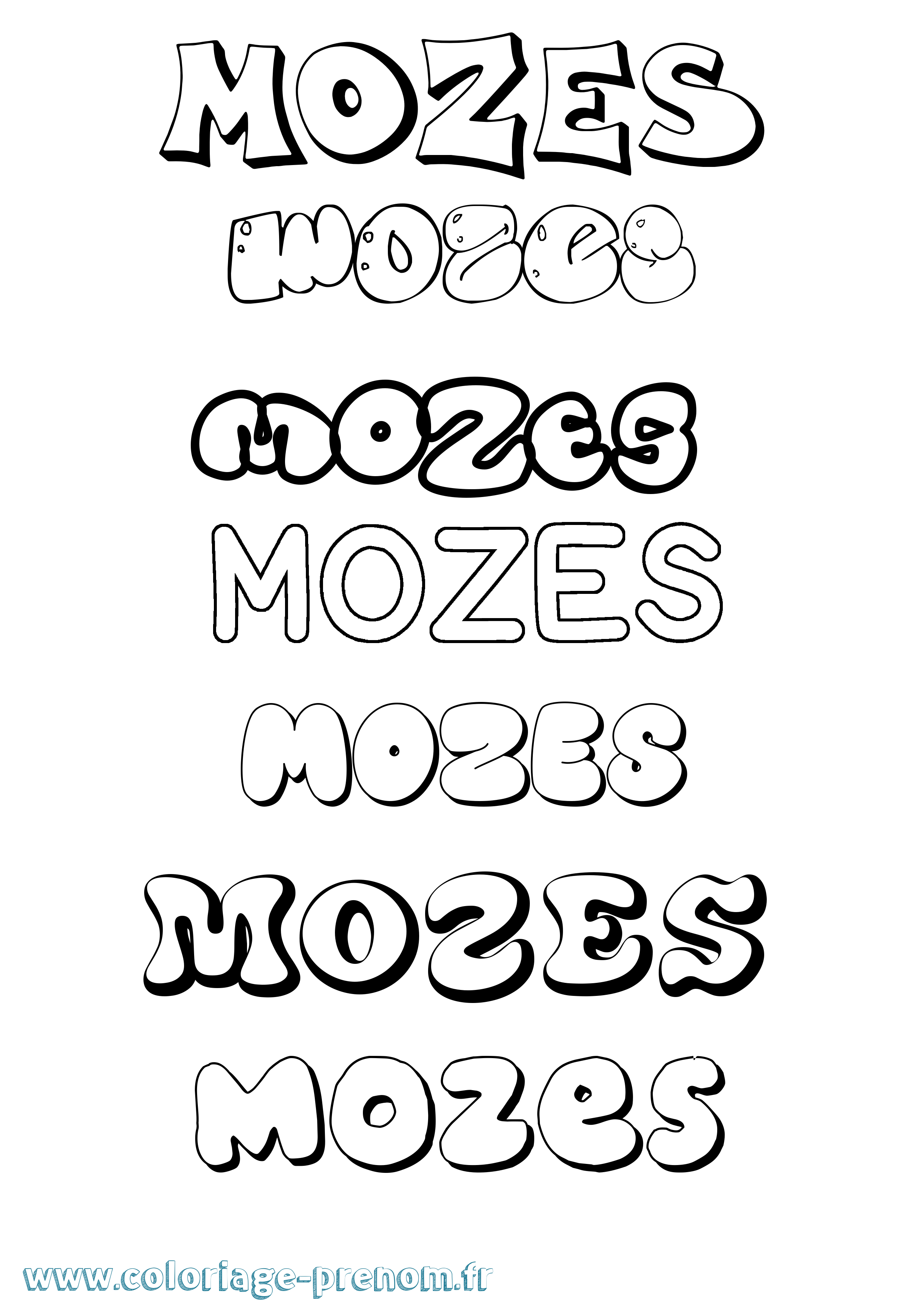 Coloriage Mozes Bubble Coloriage prénom Mozes Bubble
