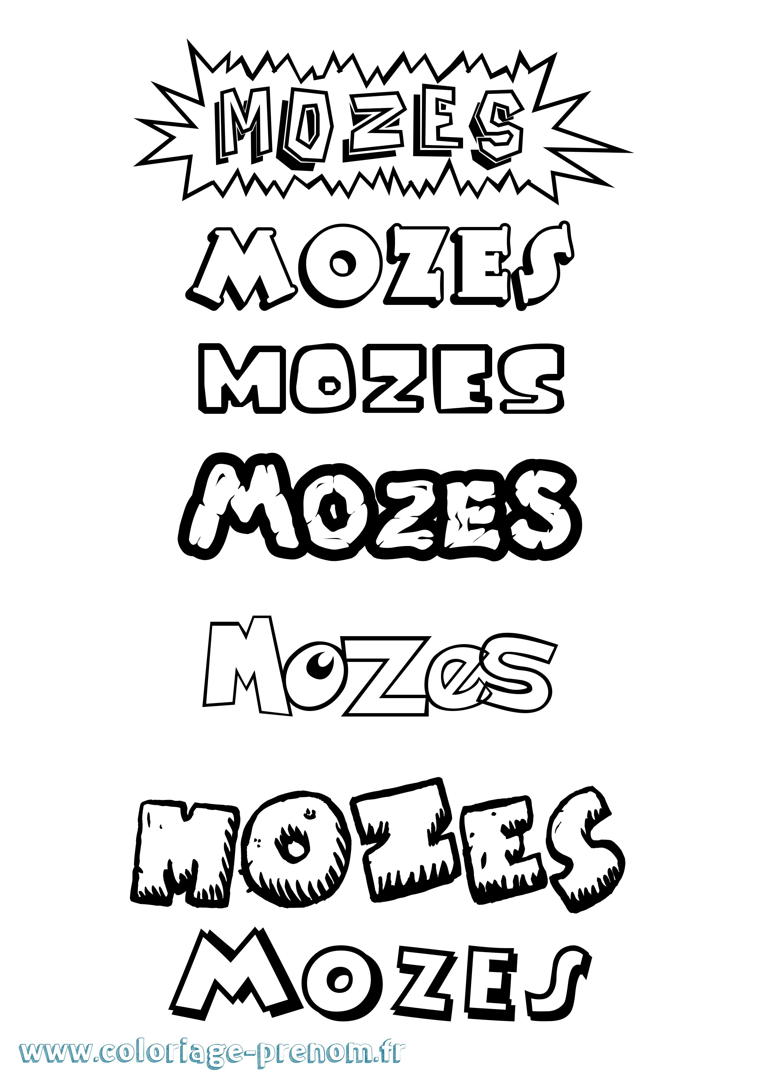 Coloriage Mozes Dessin Animé Coloriage prénom Mozes Dessin Animé