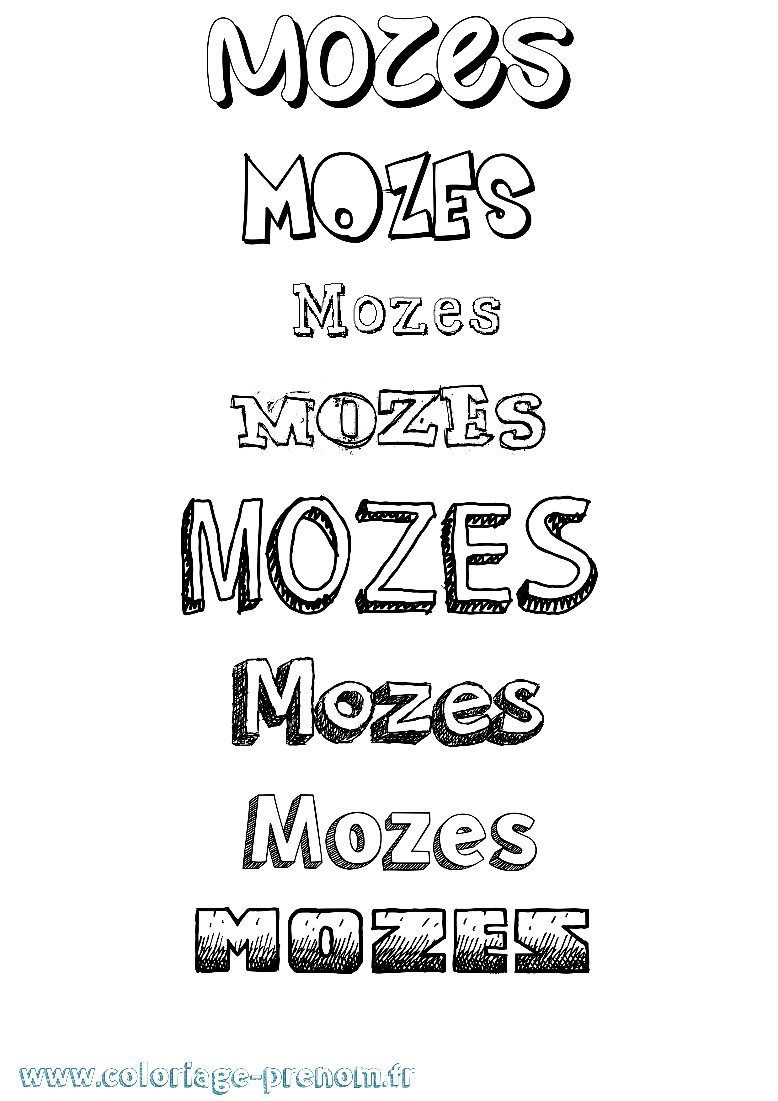 Coloriage Mozes Dessiné Coloriage prénom Mozes Dessiné