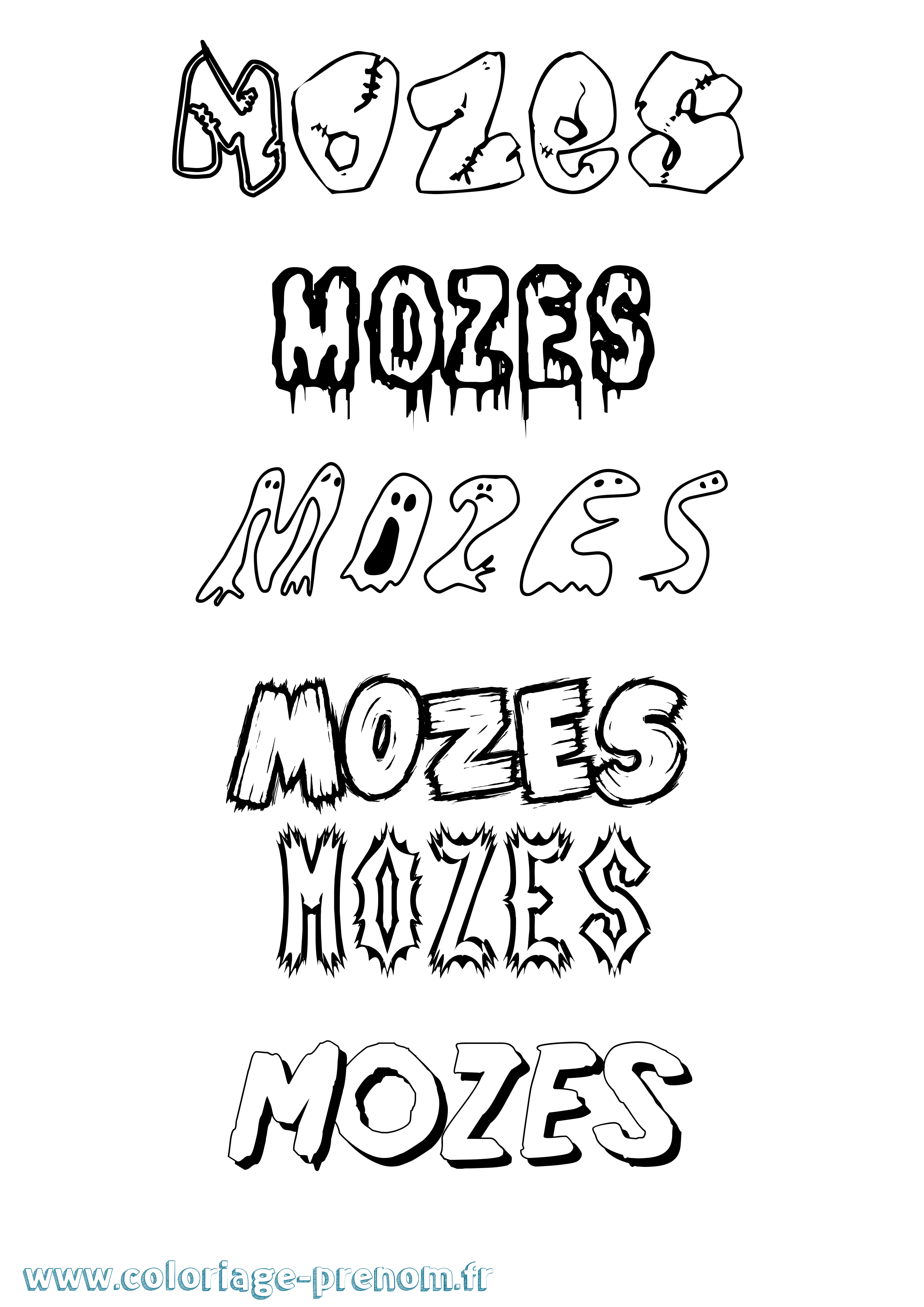 Coloriage Mozes Frisson Coloriage prénom Mozes Frisson