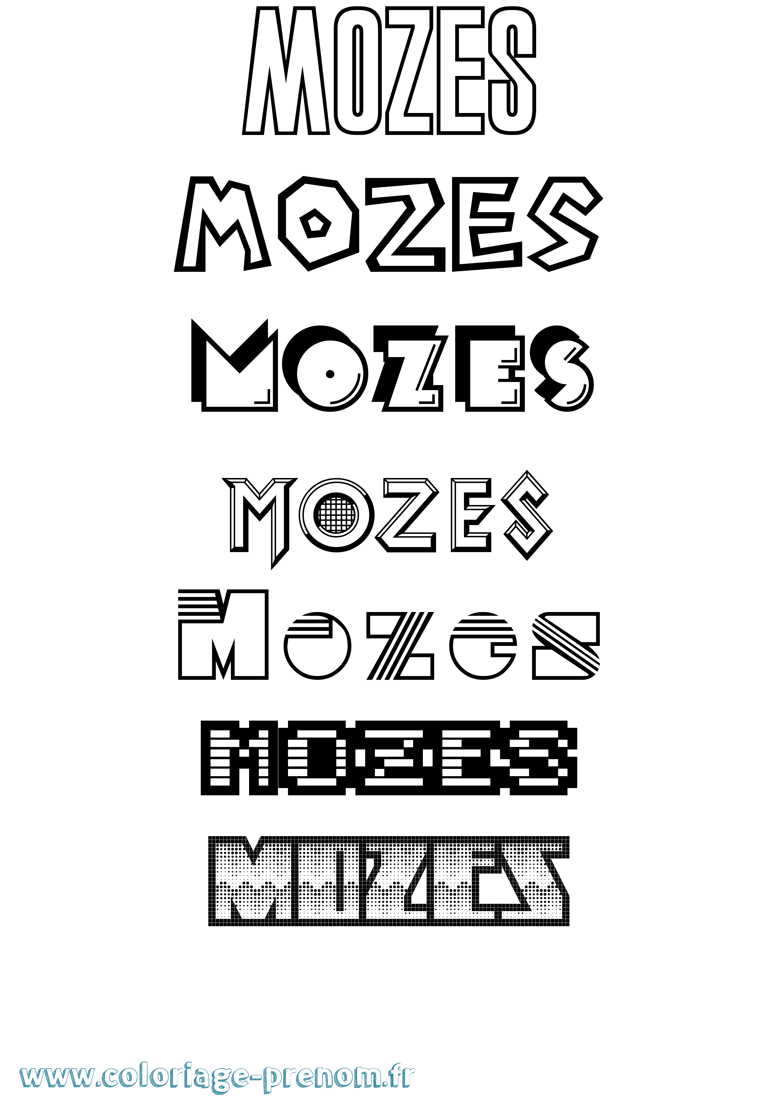 Coloriage Mozes Jeux Vidéos Coloriage prénom Mozes Jeux Vidéos
