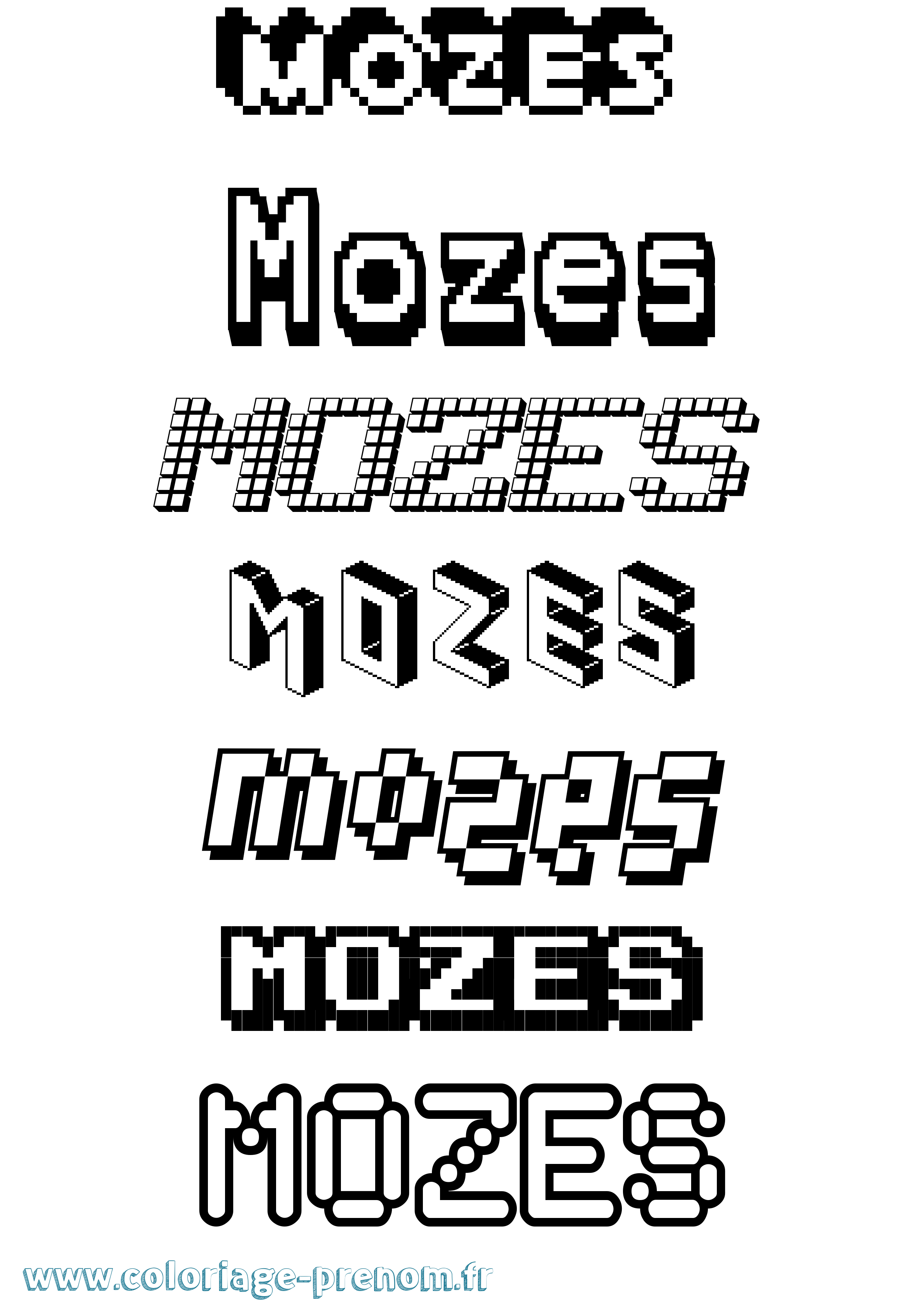 Coloriage Mozes Pixel Coloriage prénom Mozes Pixel
