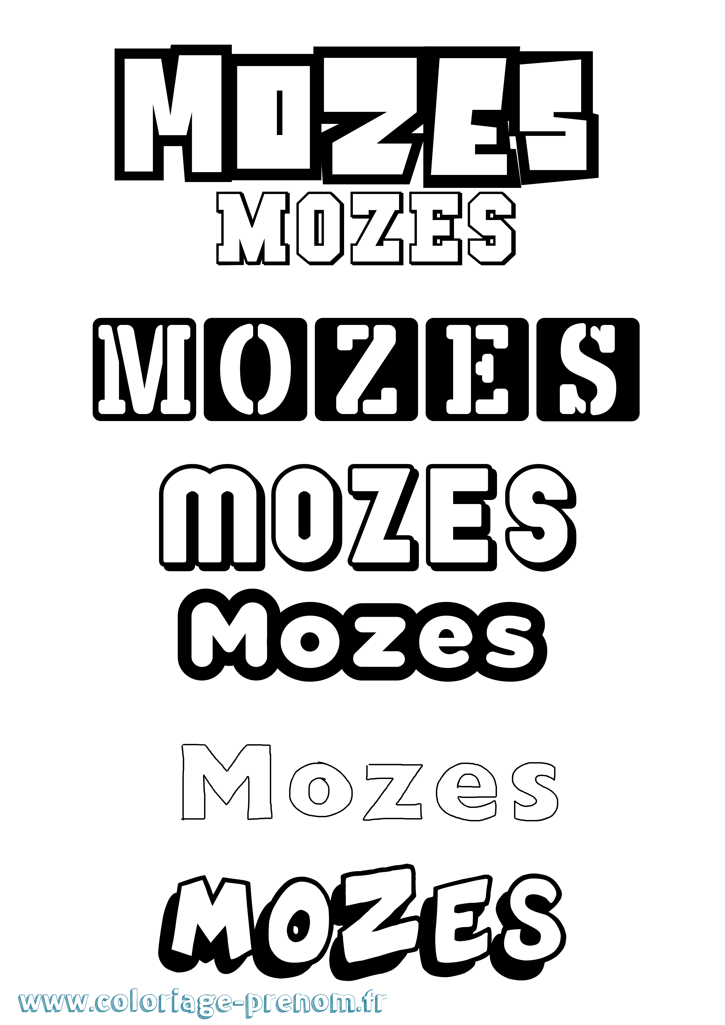 Coloriage Mozes Simple Coloriage prénom Mozes Simple