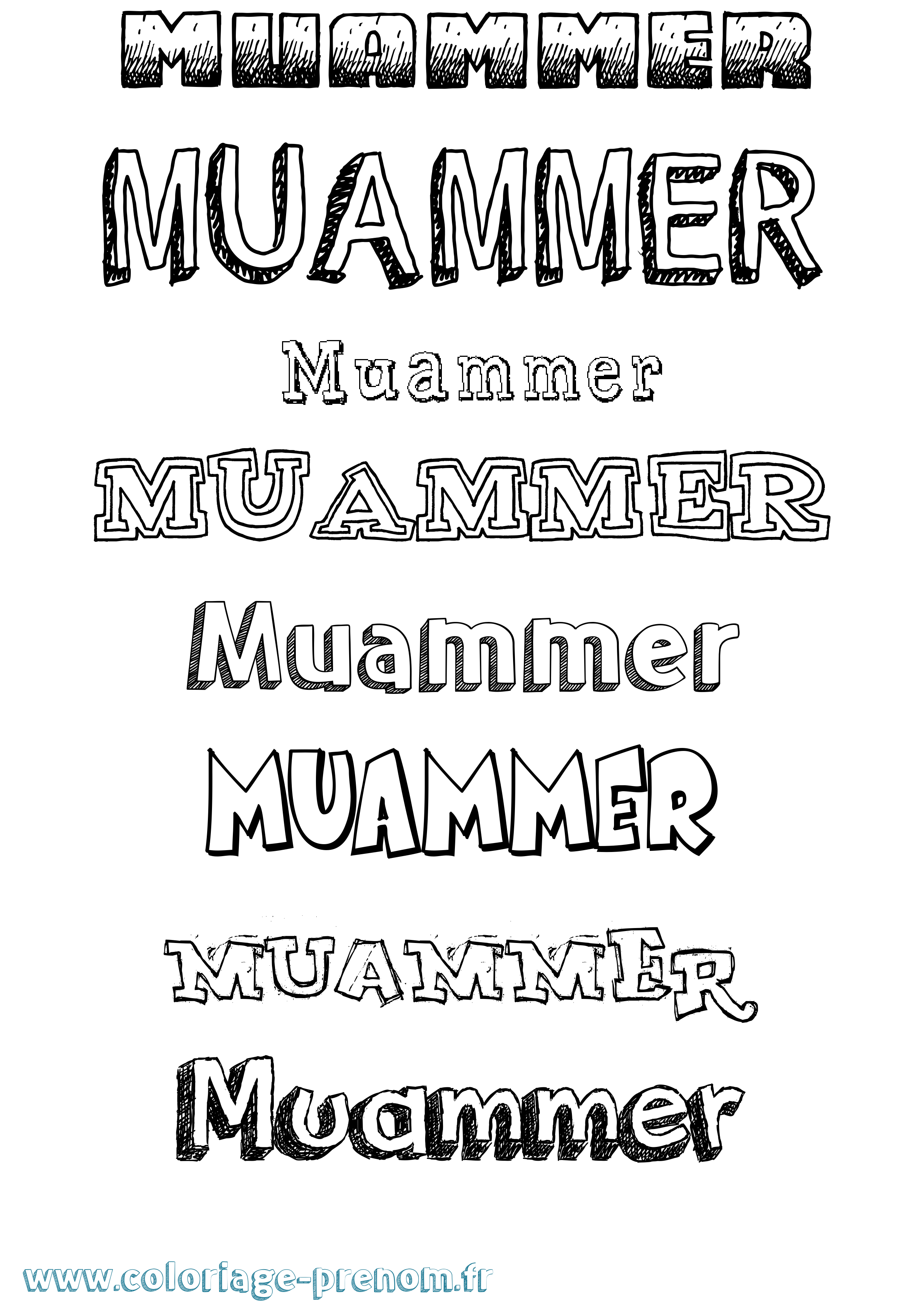 Coloriage Muammer Dessiné Coloriage prénom Muammer Dessiné