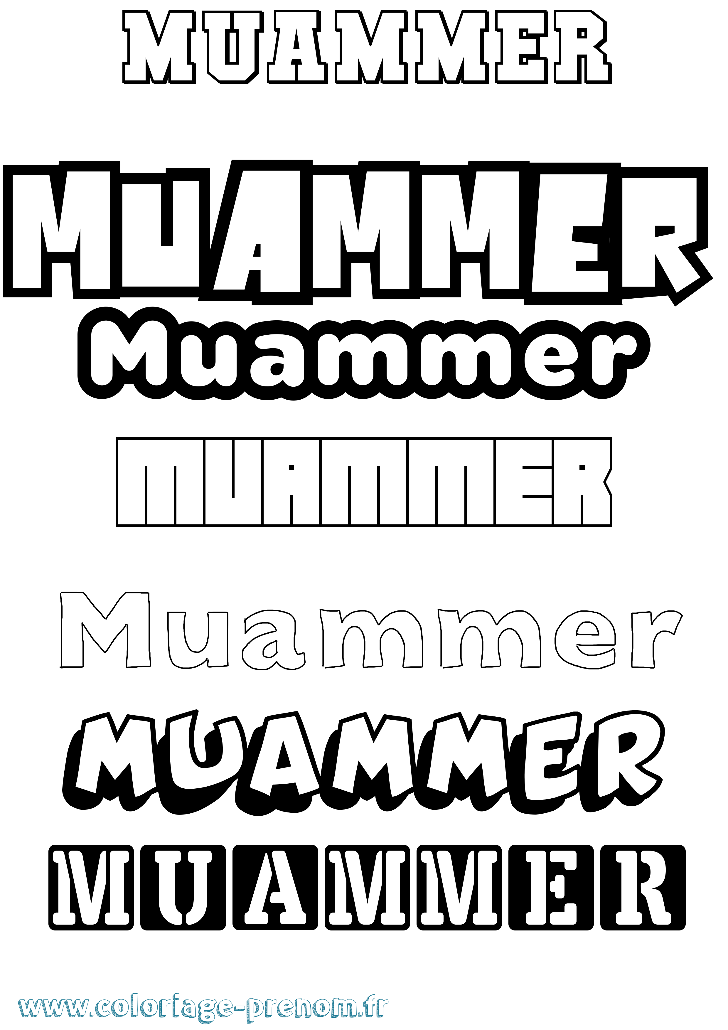 Coloriage Muammer Simple Coloriage prénom Muammer Simple