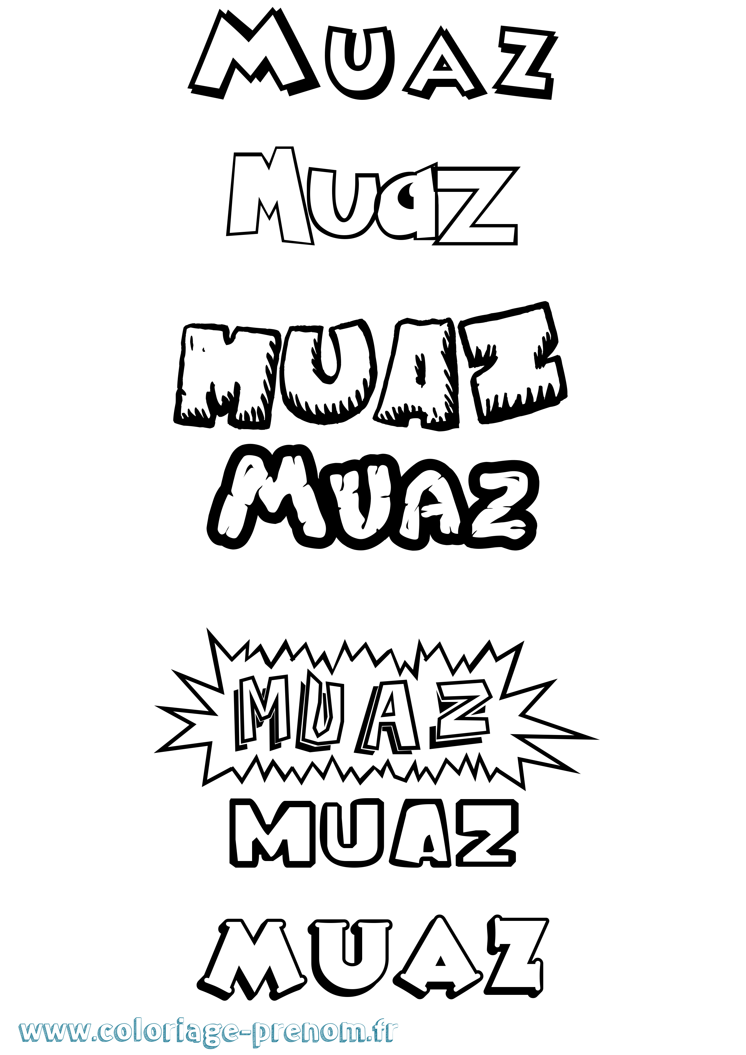 Coloriage Muaz Dessin Animé Coloriage prénom Muaz Dessin Animé