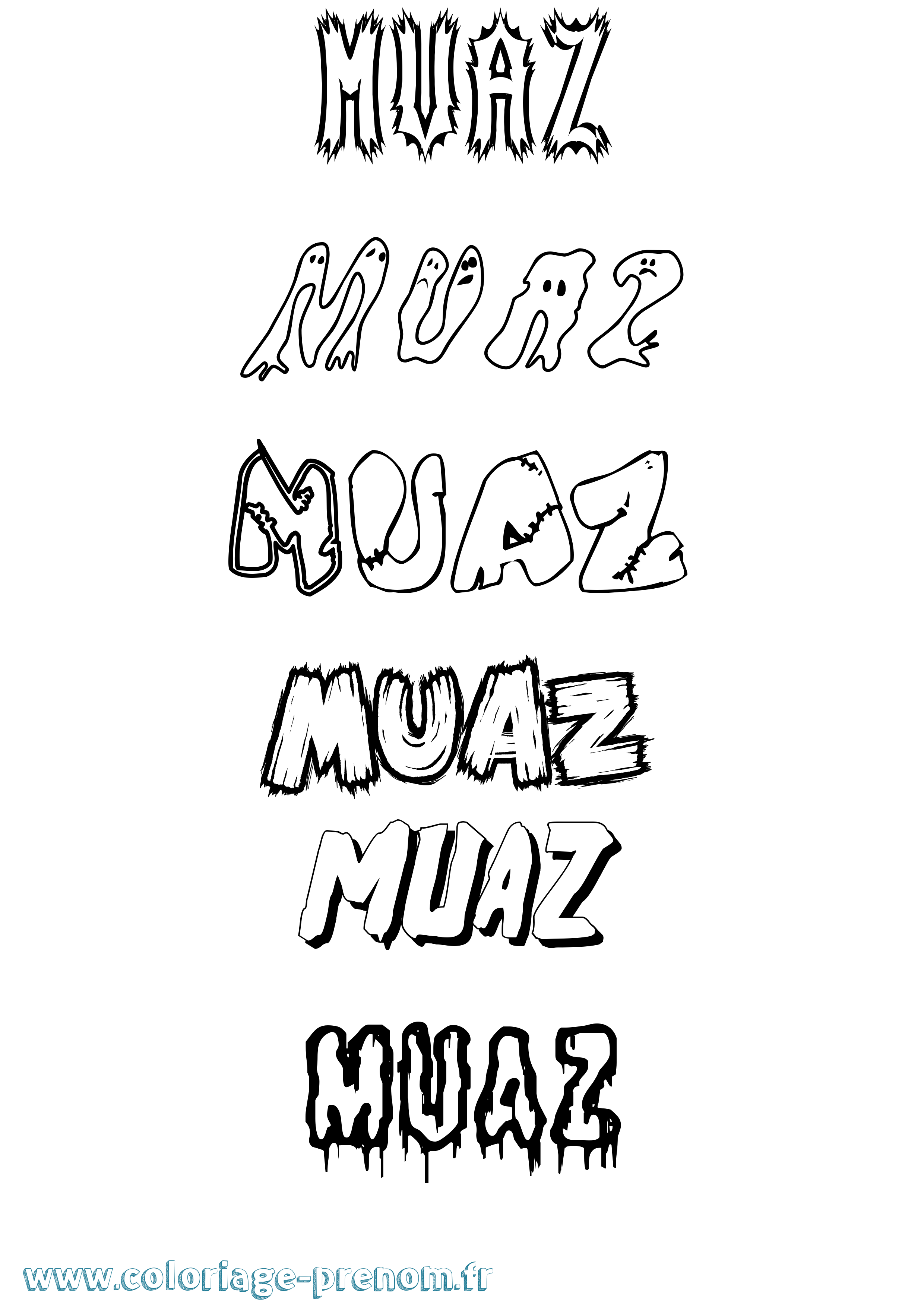 Coloriage Muaz Frisson Coloriage prénom Muaz Frisson