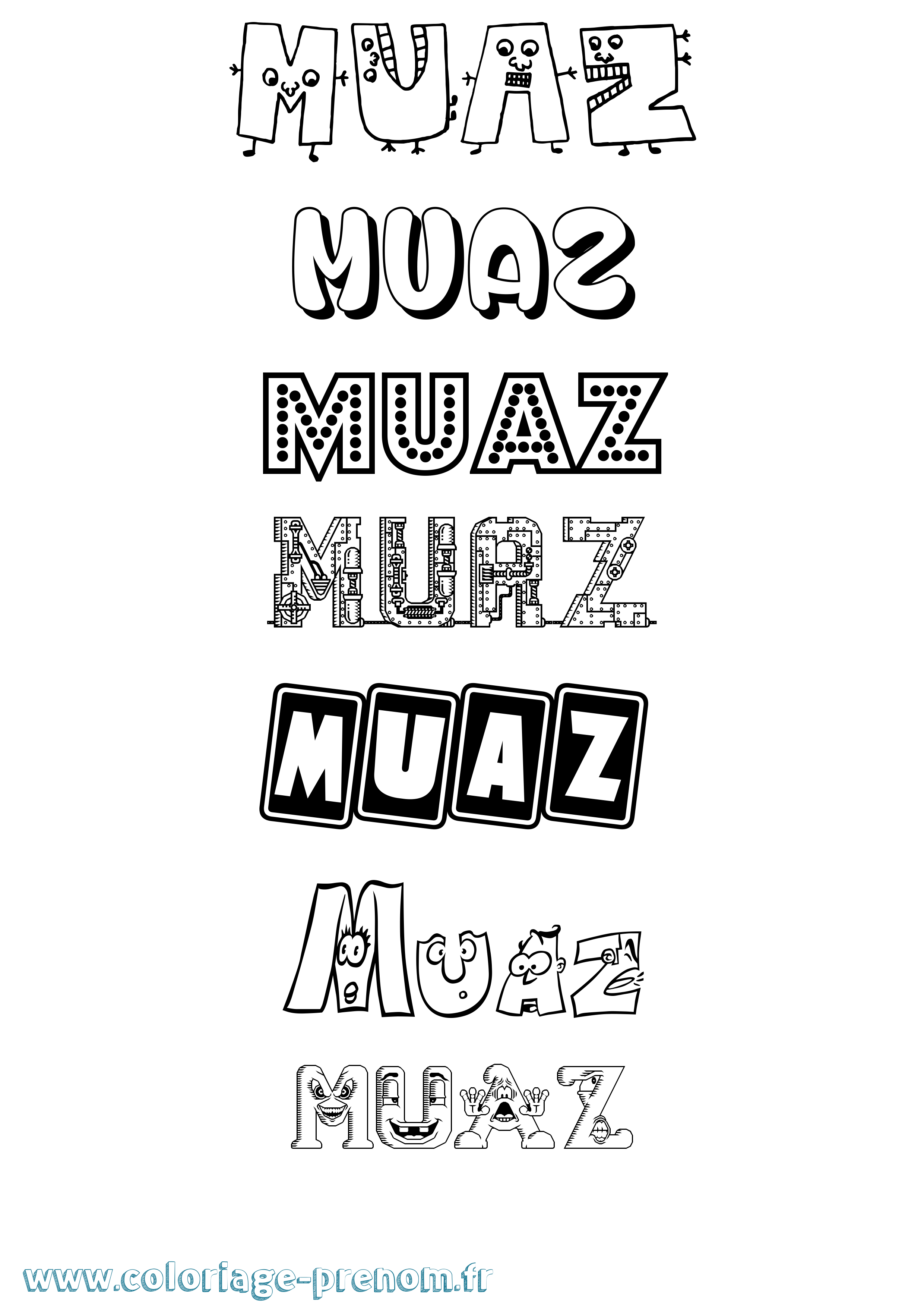 Coloriage Muaz Fun Coloriage prénom Muaz Fun