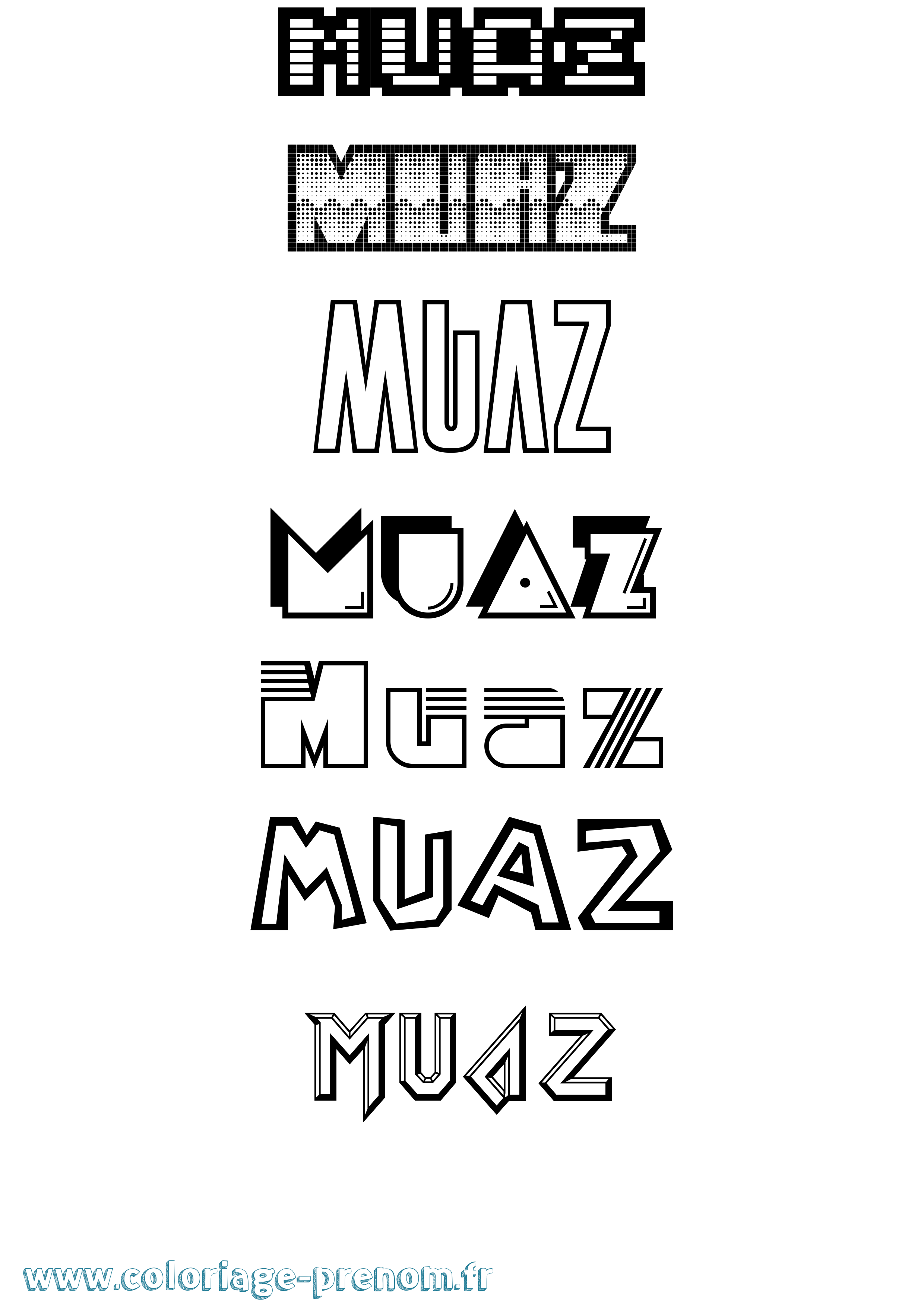 Coloriage Muaz Jeux Vidéos Coloriage prénom Muaz Jeux Vidéos