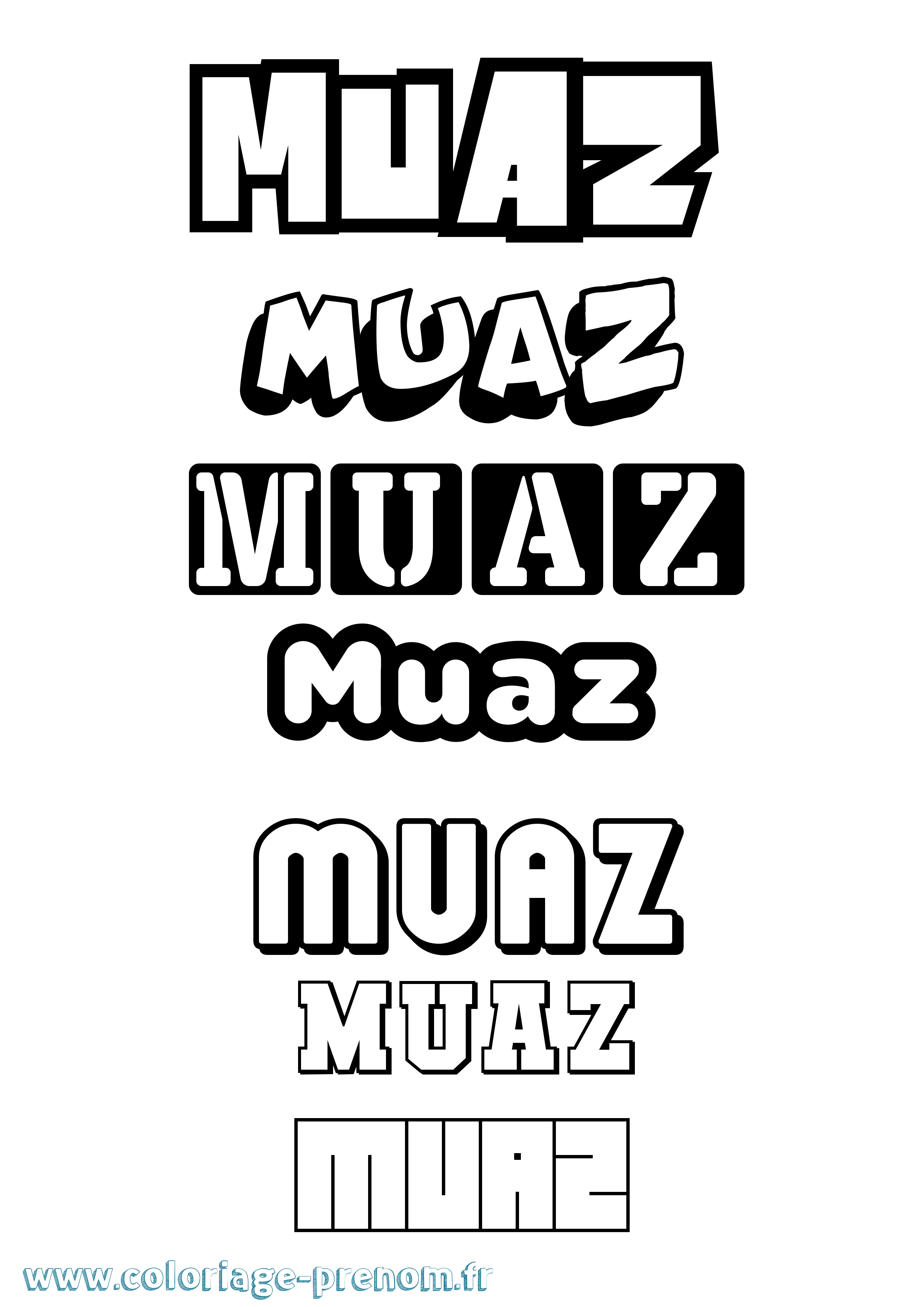 Coloriage Muaz Simple Coloriage prénom Muaz Simple