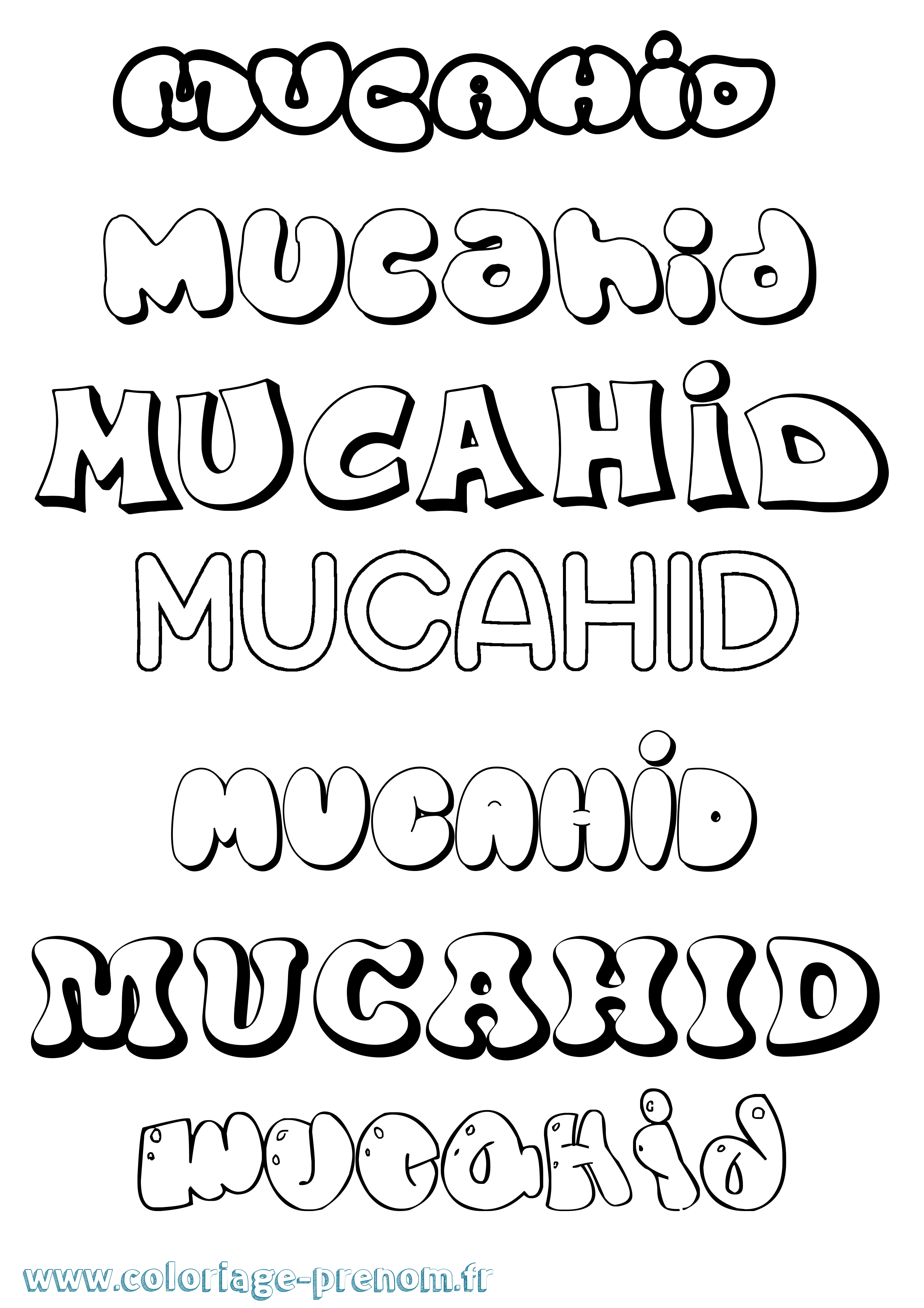 Coloriage Mucahid Bubble Coloriage prénom Mucahid Bubble