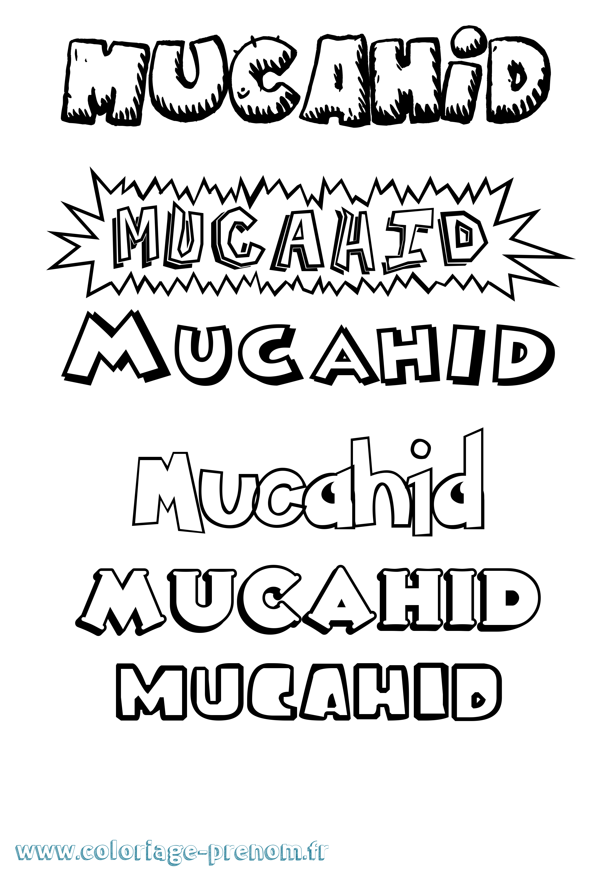 Coloriage Mucahid Dessin Animé Coloriage prénom Mucahid Dessin Animé