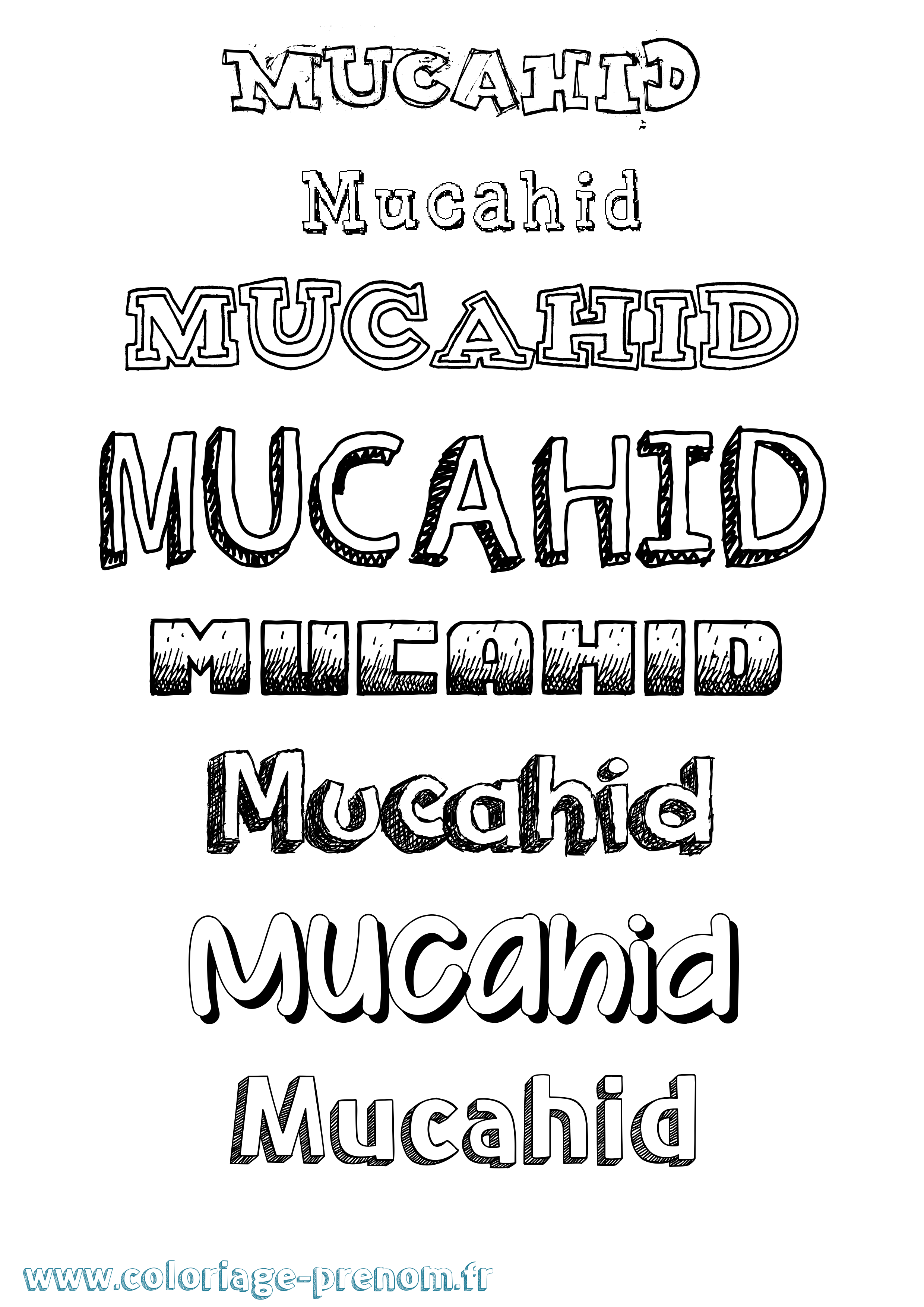 Coloriage Mucahid Dessiné Coloriage prénom Mucahid Dessiné