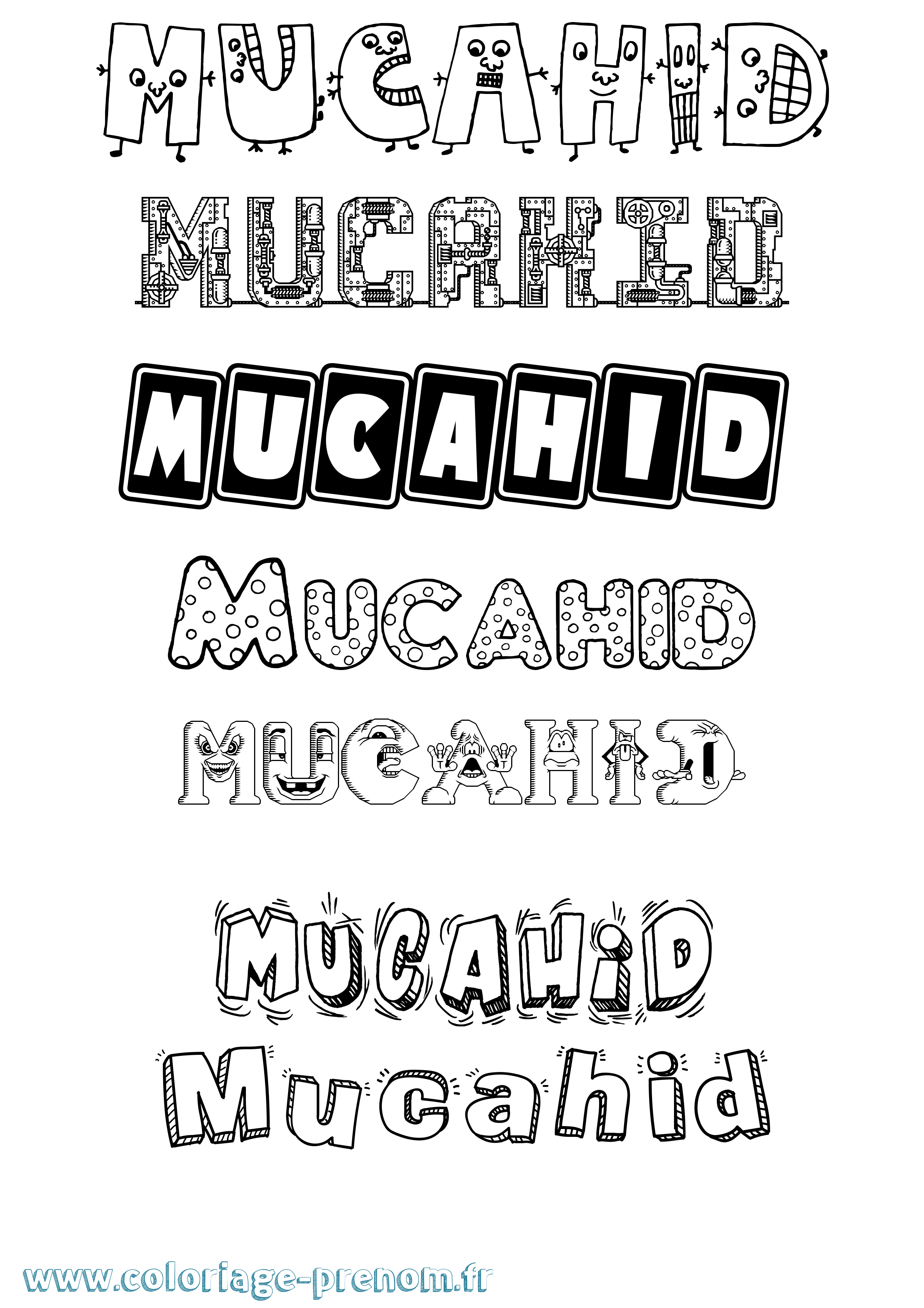 Coloriage Mucahid Fun Coloriage prénom Mucahid Fun