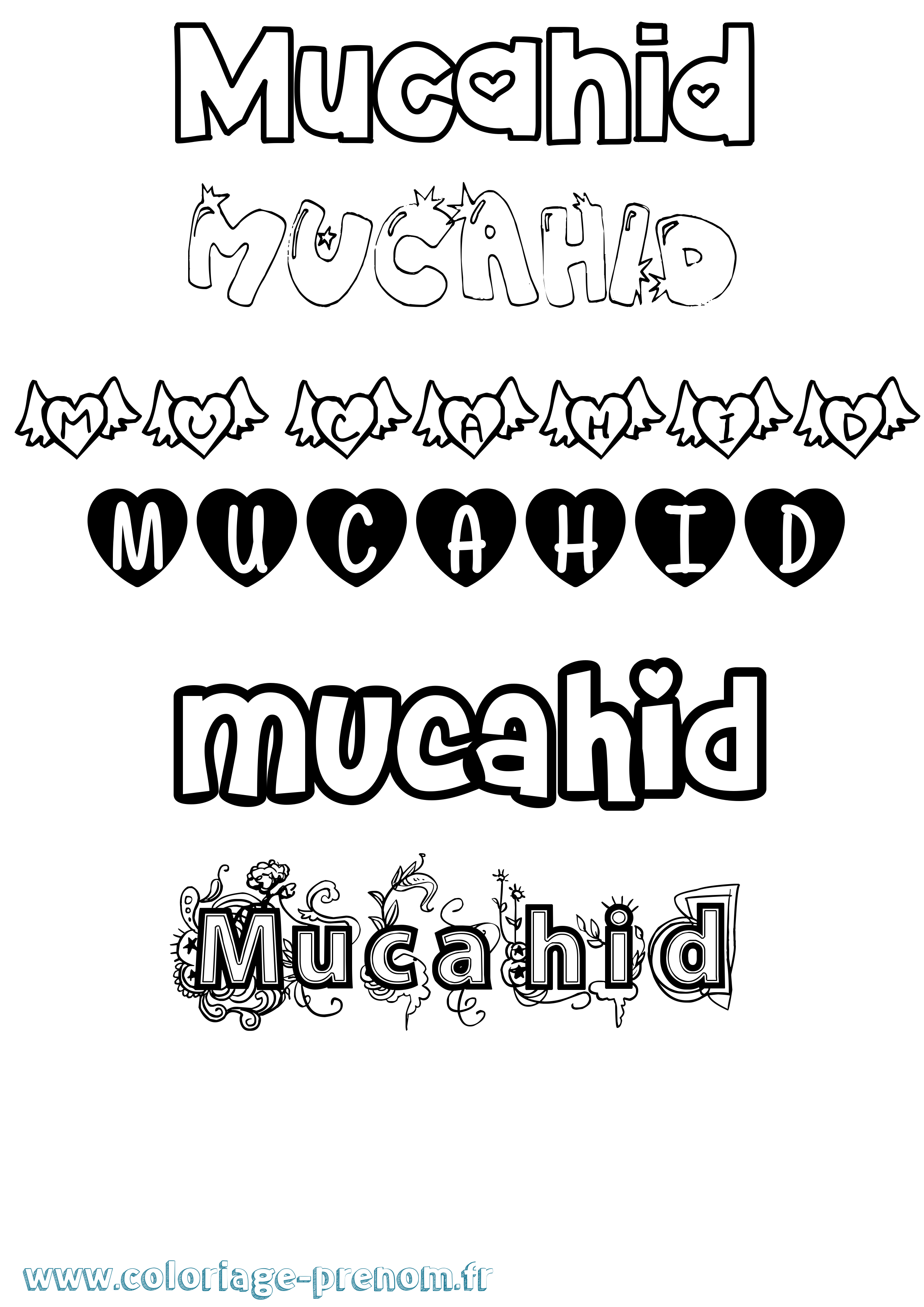 Coloriage Mucahid Girly Coloriage prénom Mucahid Girly