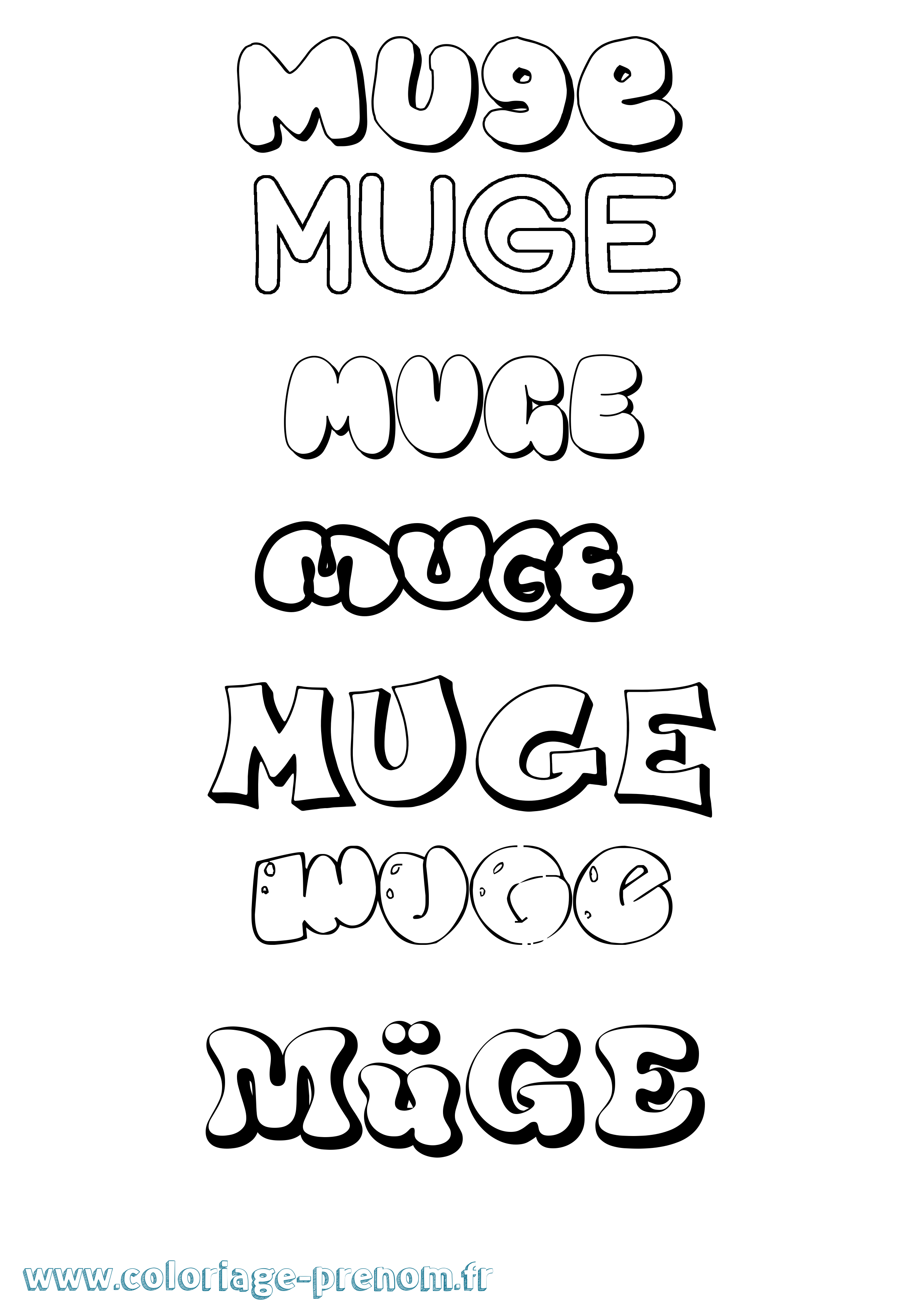 Coloriage Müge Bubble Coloriage prénom Müge Bubble