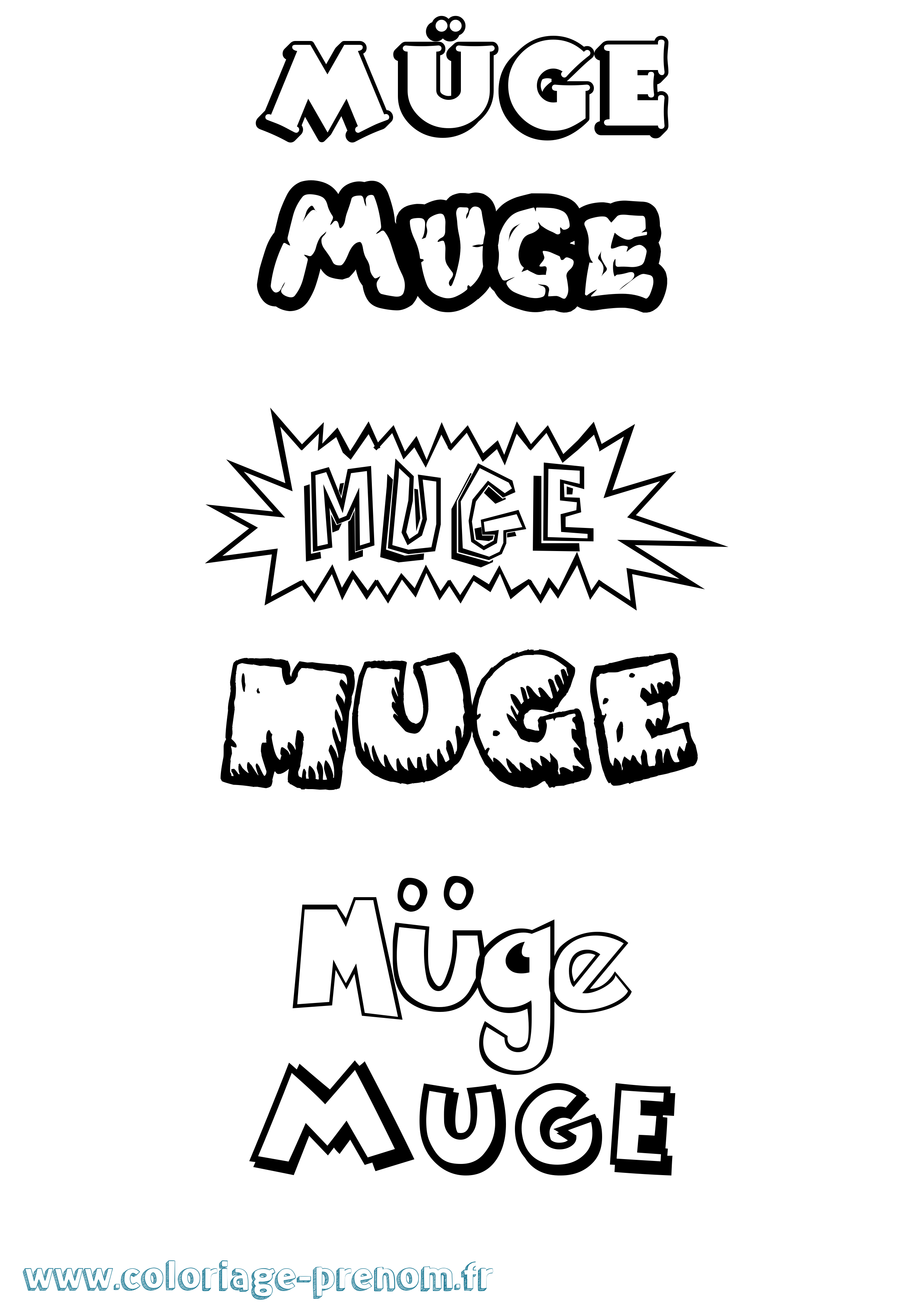 Coloriage Müge Dessin Animé Coloriage prénom Müge Dessin Animé