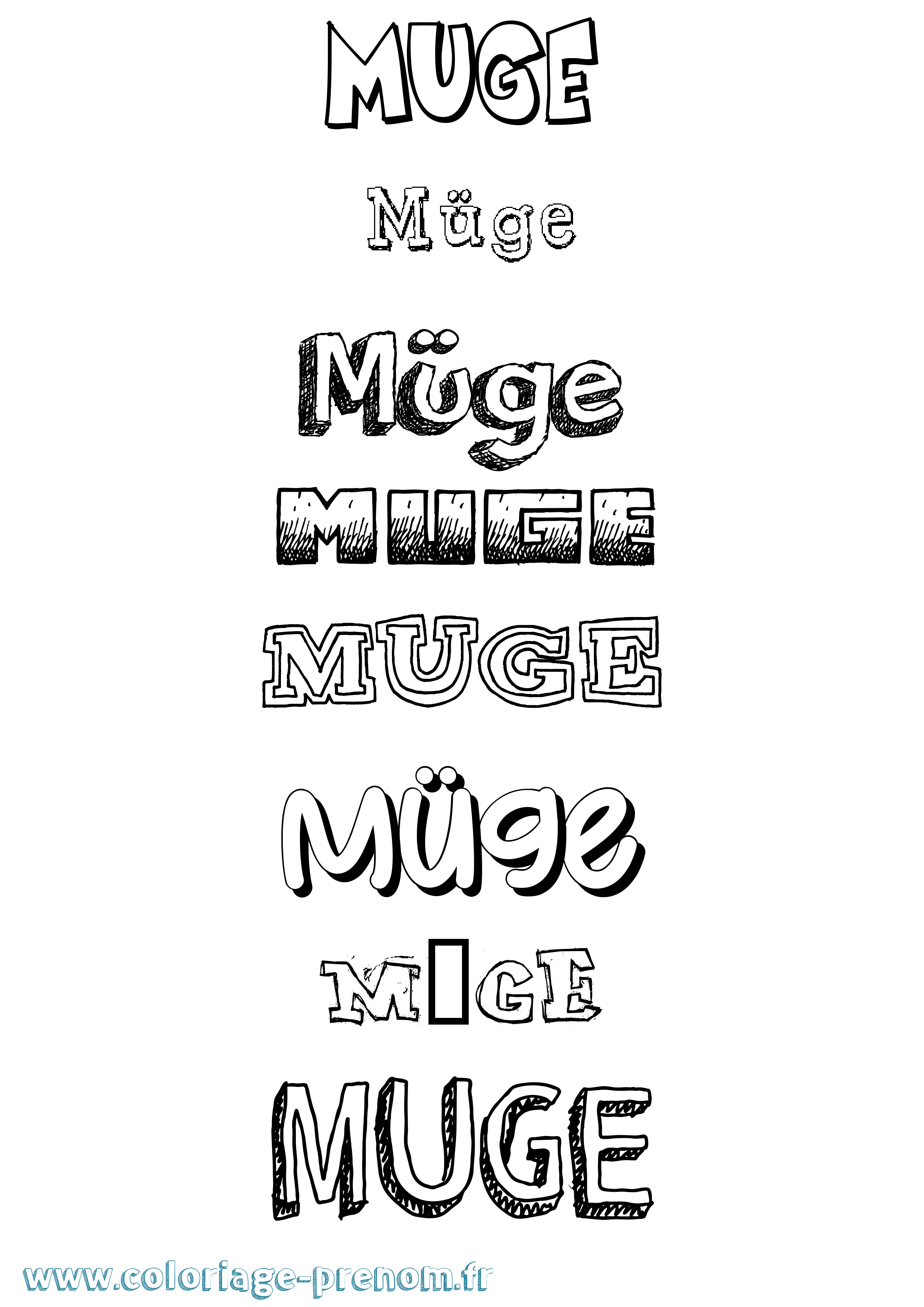 Coloriage Müge Dessiné Coloriage prénom Müge Dessiné