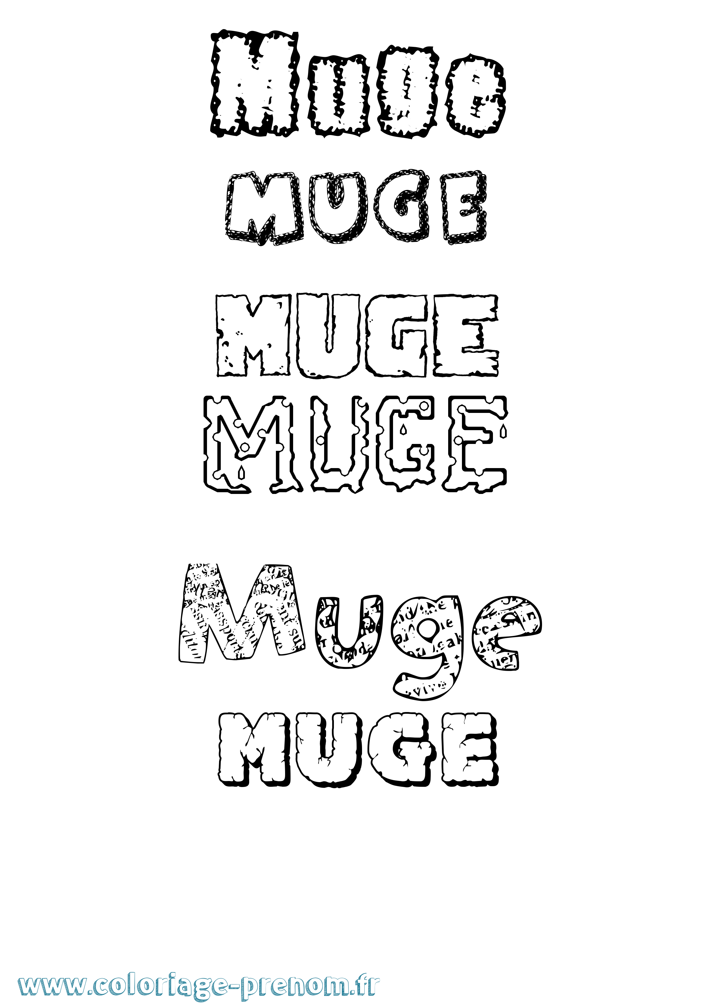 Coloriage Müge Destructuré Coloriage prénom Müge Destructuré