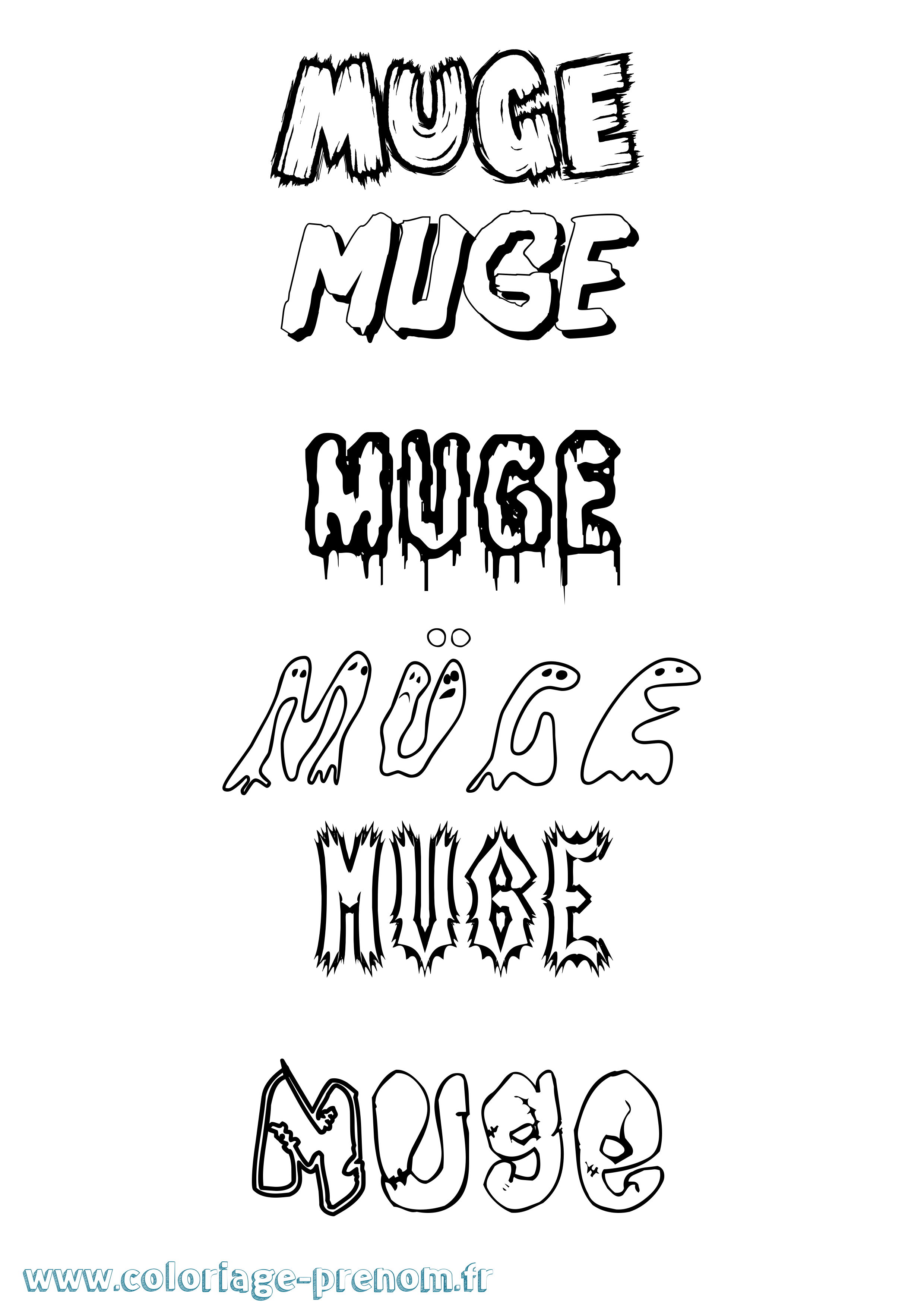 Coloriage Müge Frisson Coloriage prénom Müge Frisson