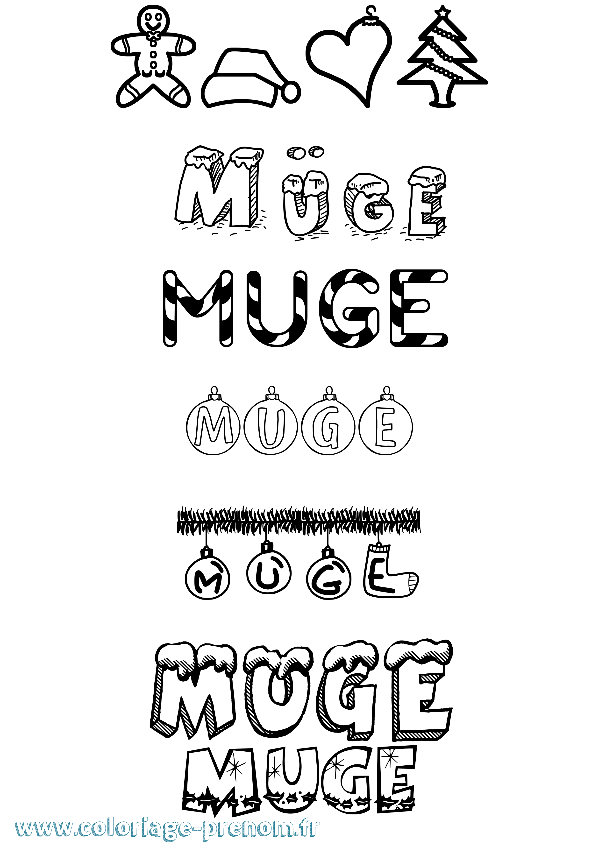 Coloriage Müge Noël Coloriage prénom Müge Noël
