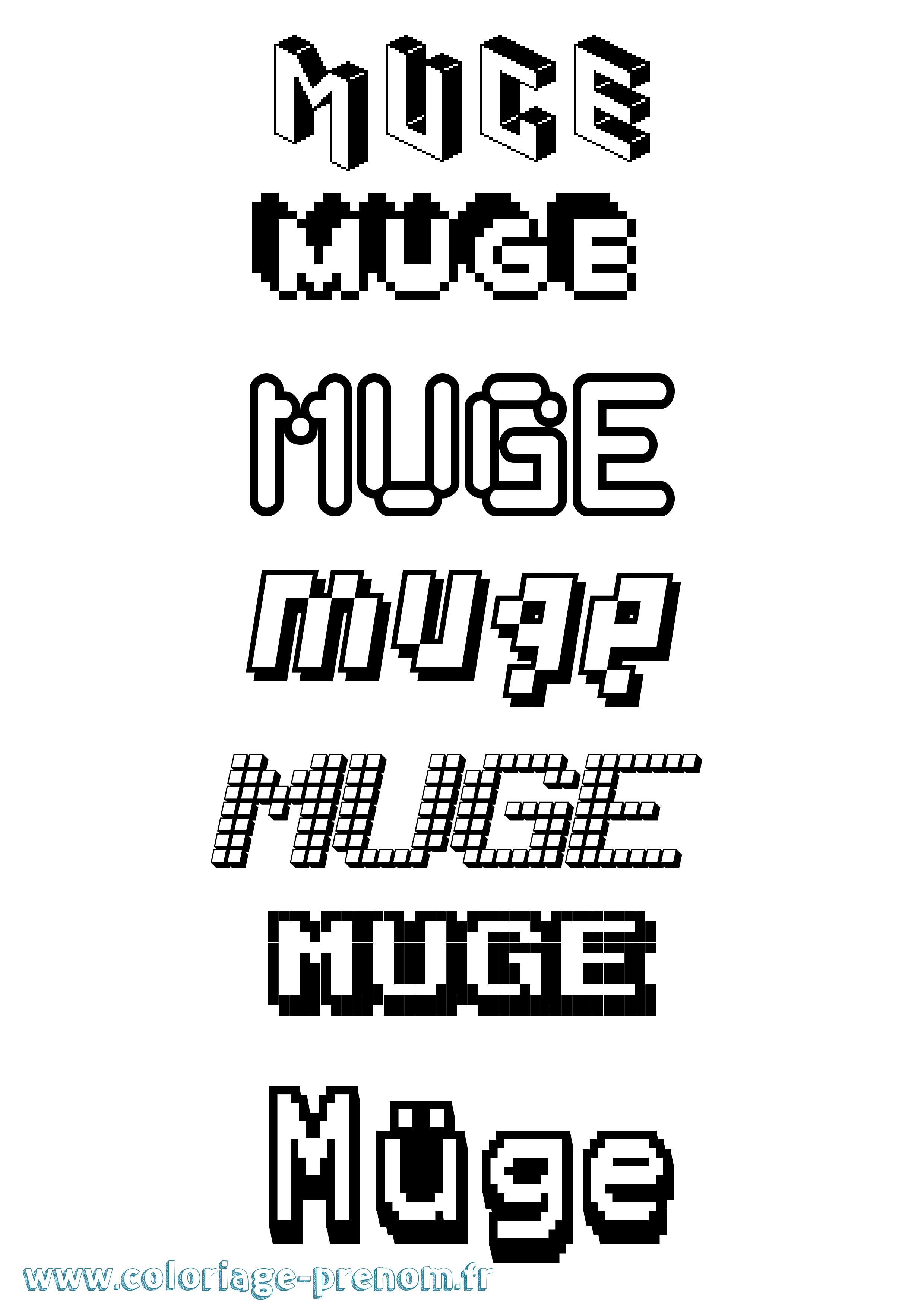 Coloriage Müge Pixel Coloriage prénom Müge Pixel