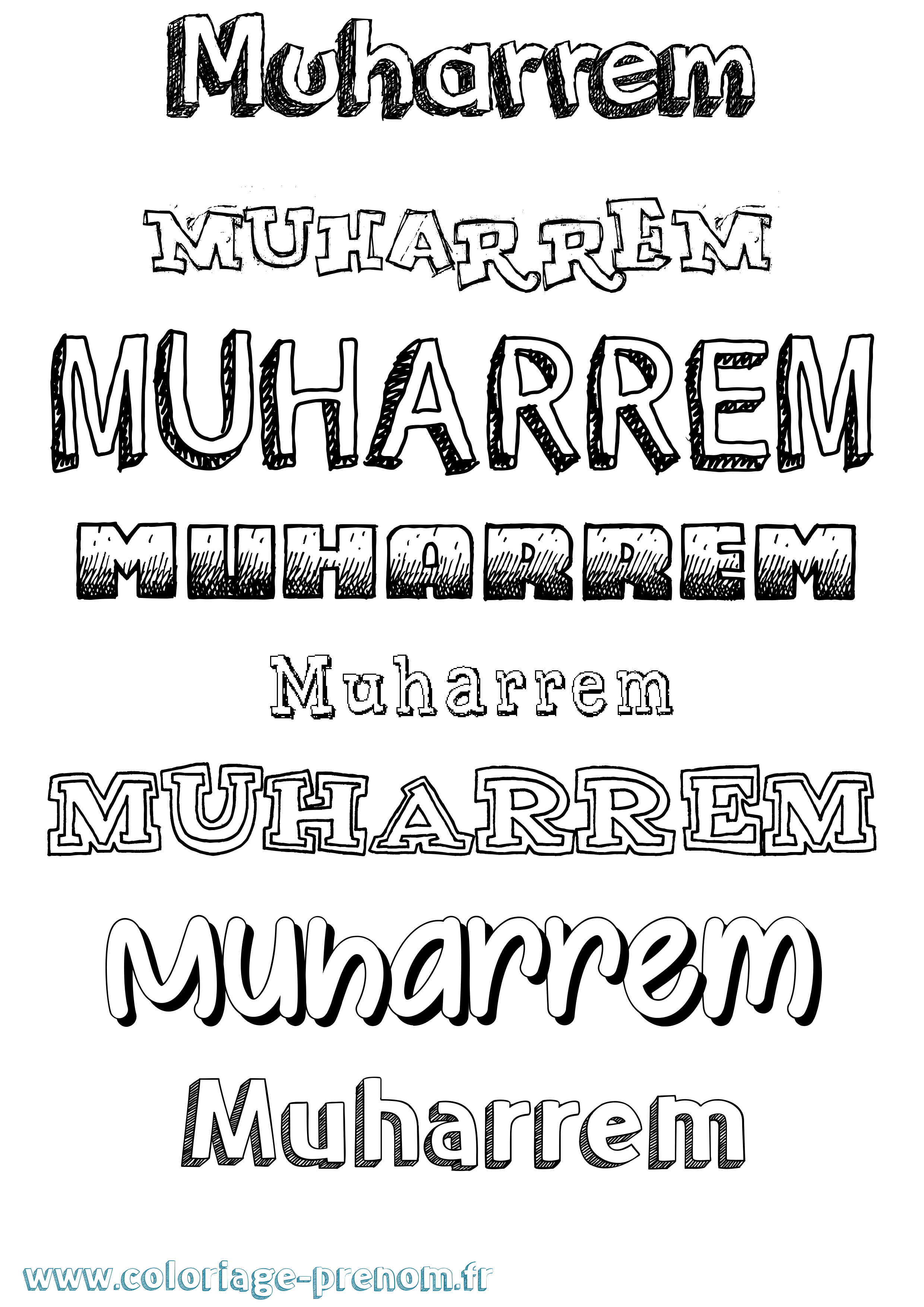 Coloriage Muharrem Dessiné Coloriage prénom Muharrem Dessiné