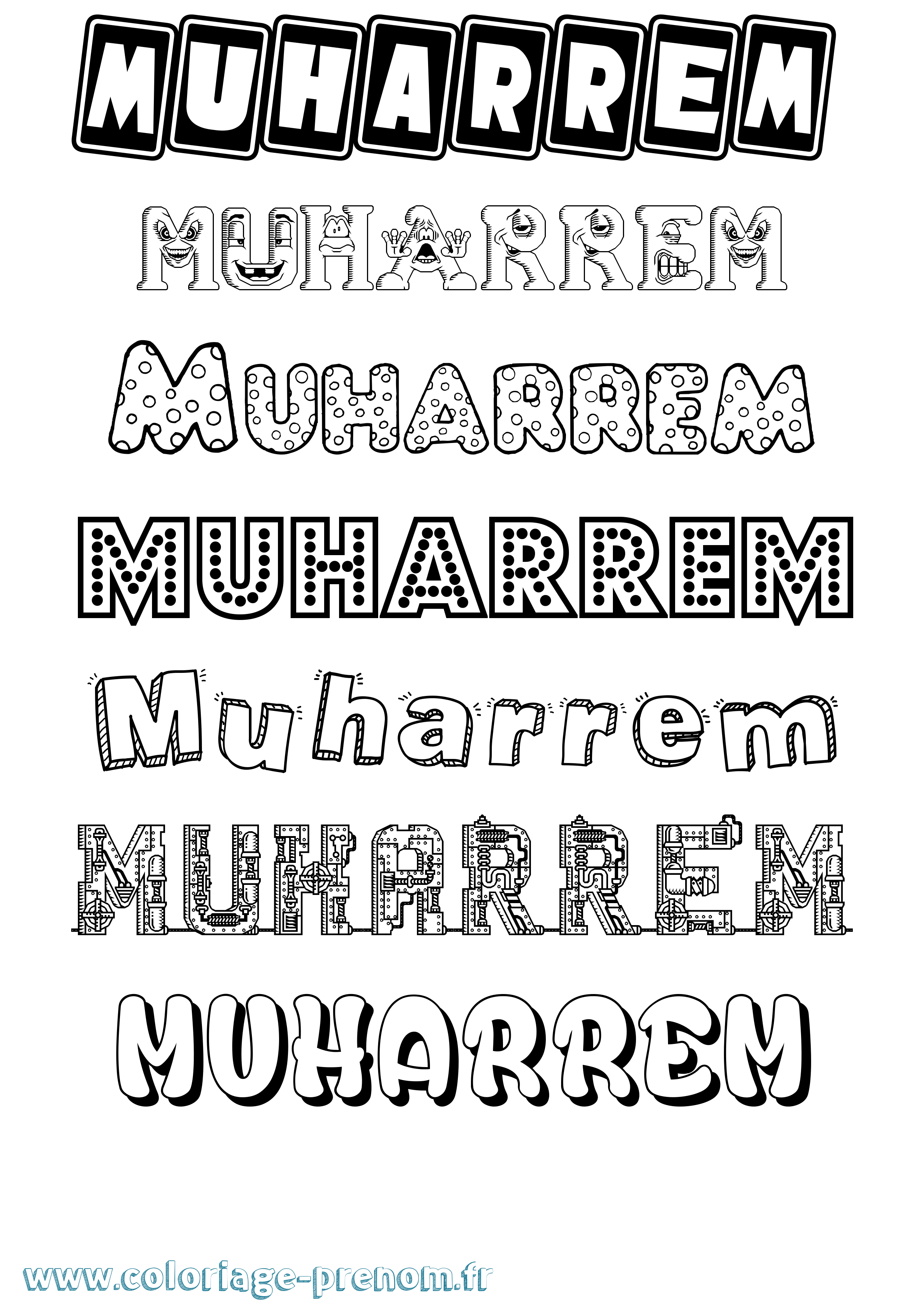 Coloriage Muharrem Fun Coloriage prénom Muharrem Fun