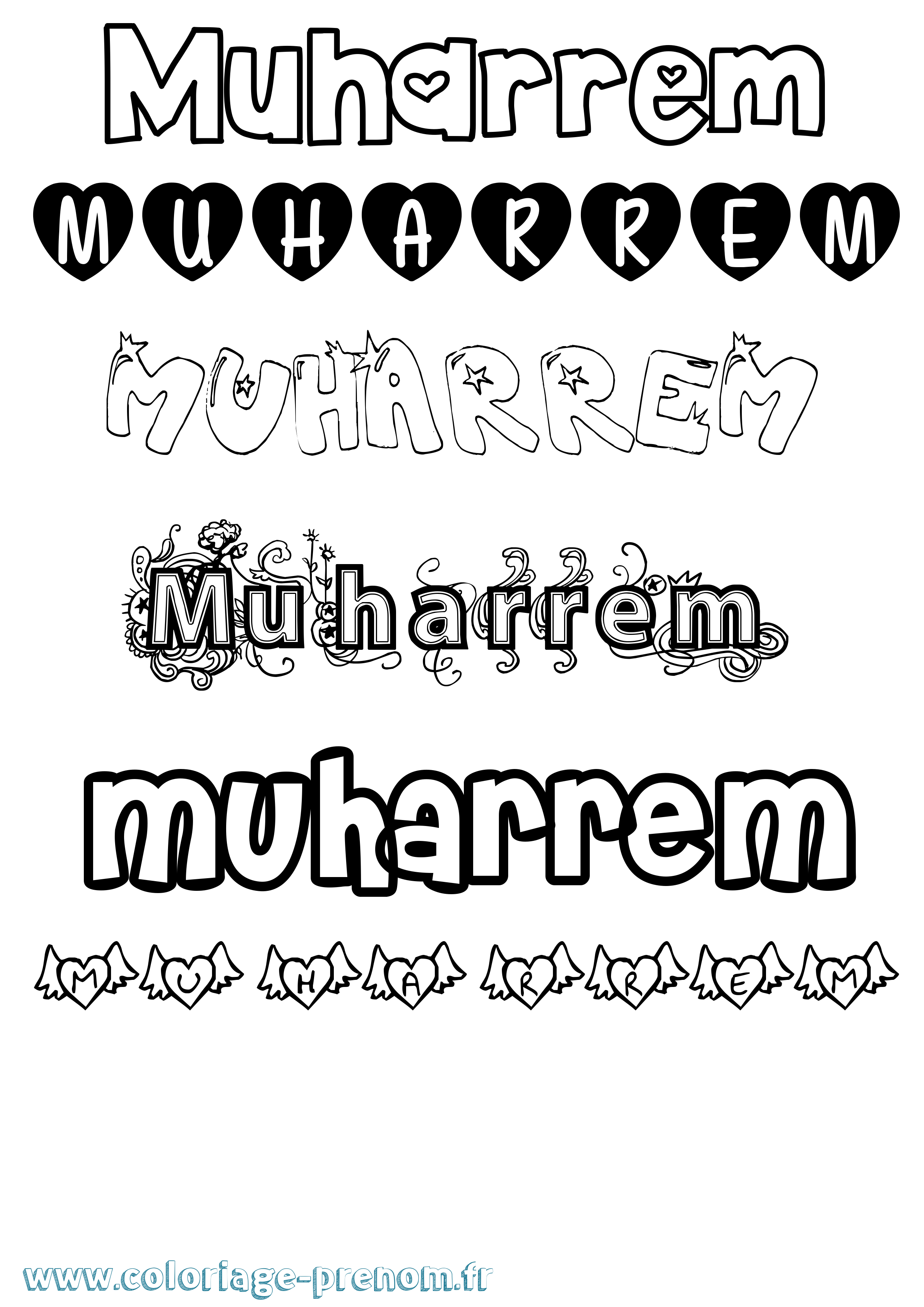 Coloriage Muharrem Girly Coloriage prénom Muharrem Girly