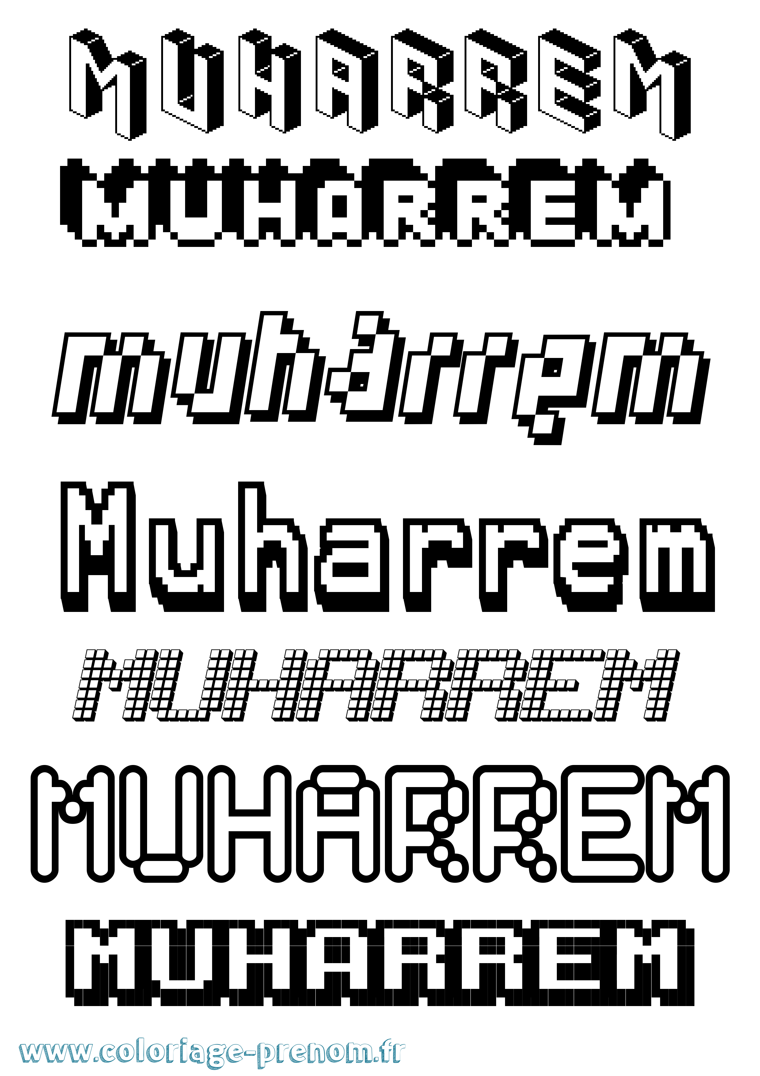 Coloriage Muharrem Pixel Coloriage prénom Muharrem Pixel