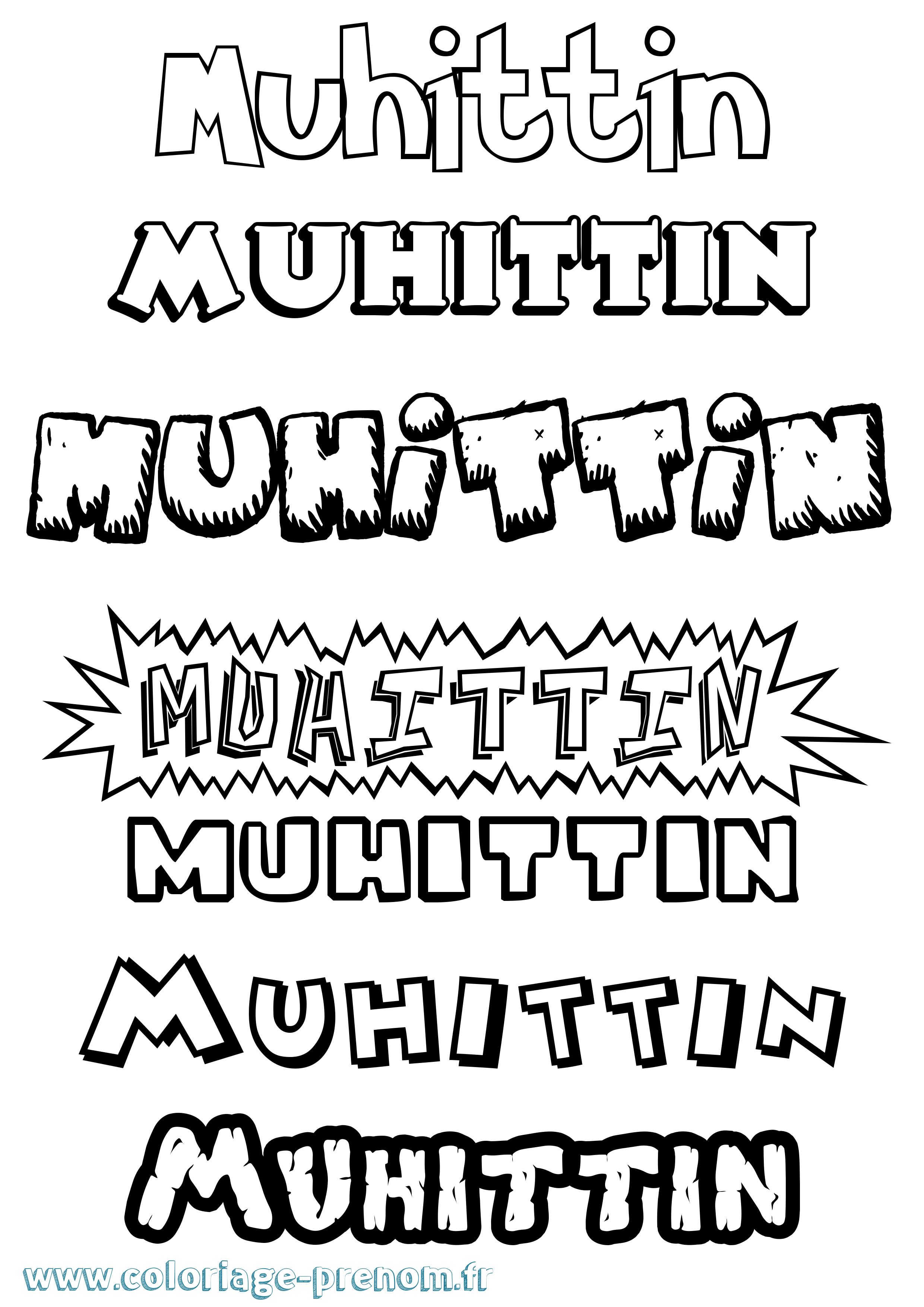 Coloriage Muhittin Dessin Animé Coloriage prénom Muhittin Dessin Animé