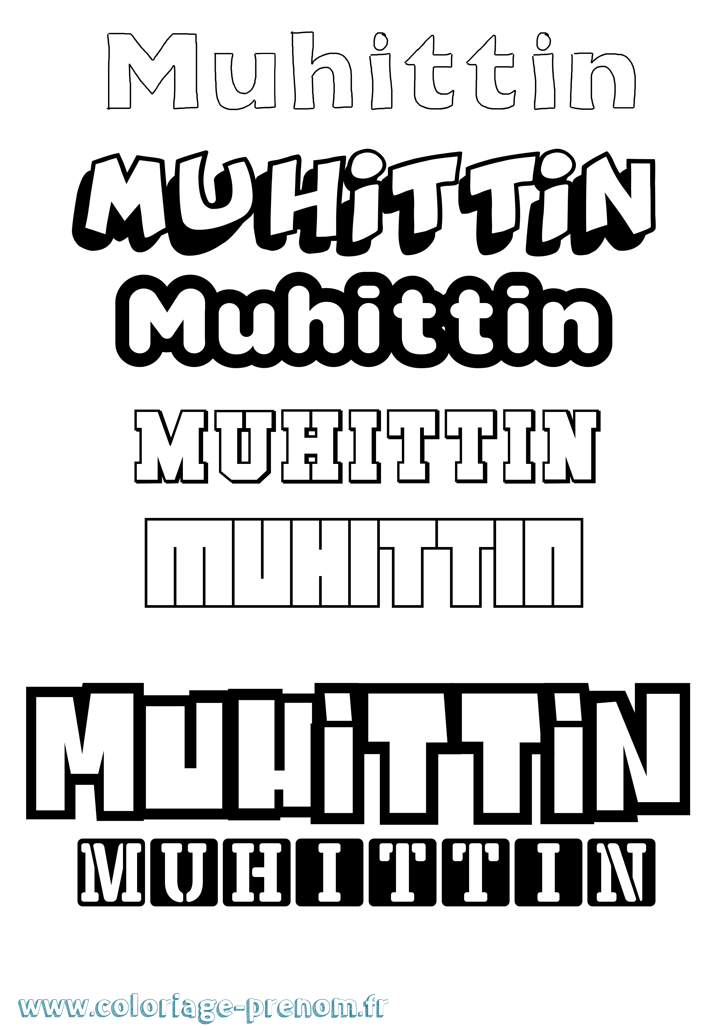 Coloriage Muhittin Simple Coloriage prénom Muhittin Simple