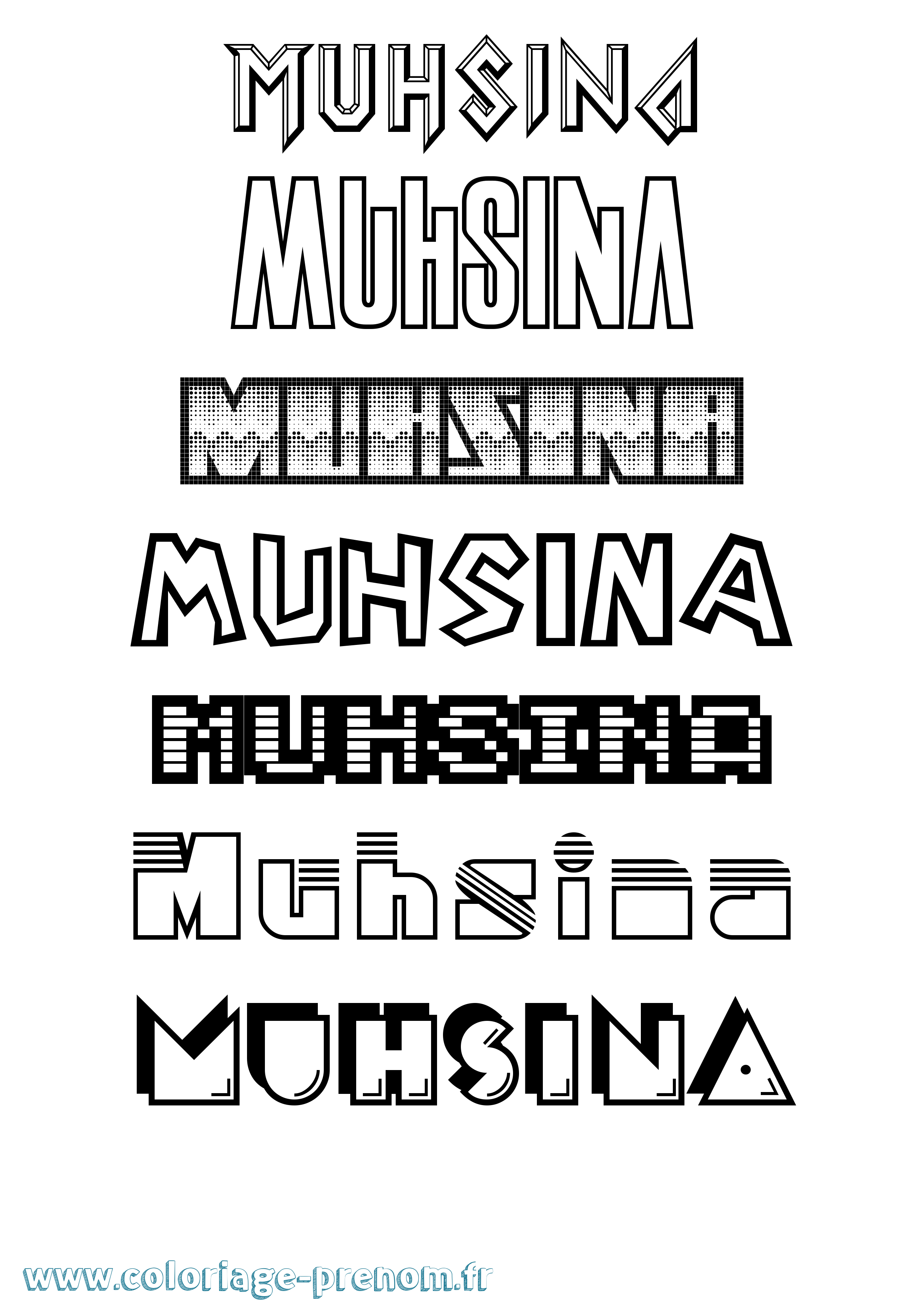 Coloriage Muhsina Jeux Vidéos Coloriage prénom Muhsina Jeux Vidéos