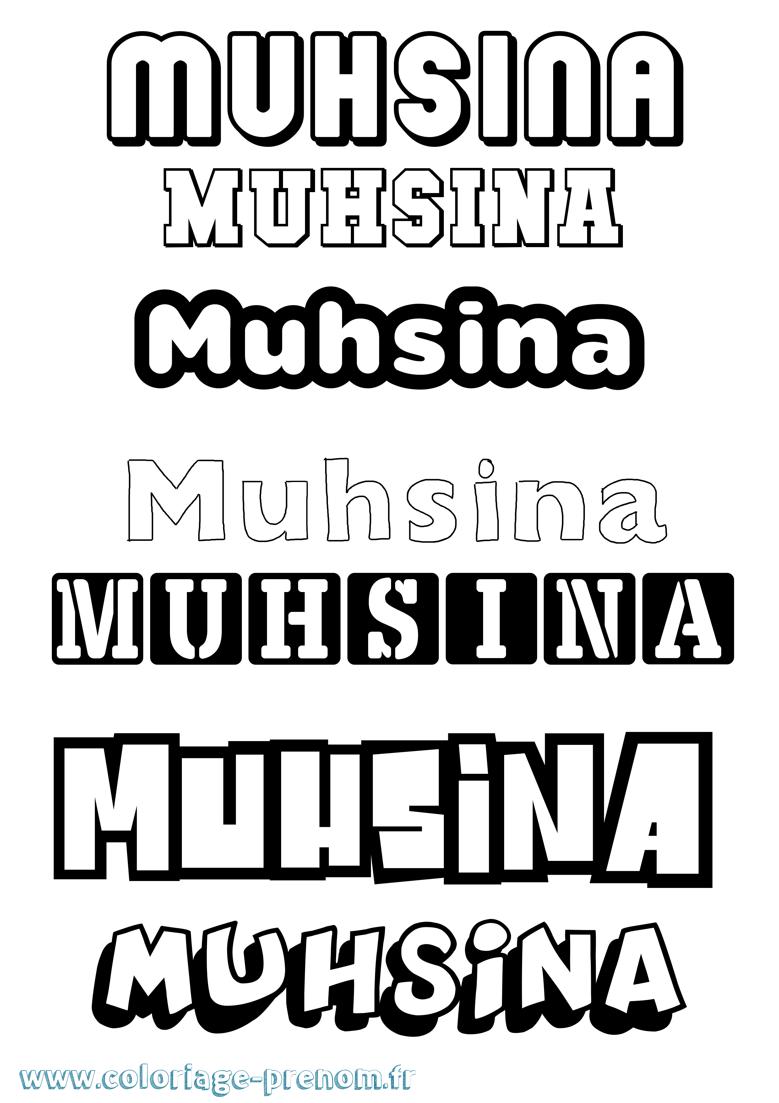 Coloriage Muhsina Simple Coloriage prénom Muhsina Simple