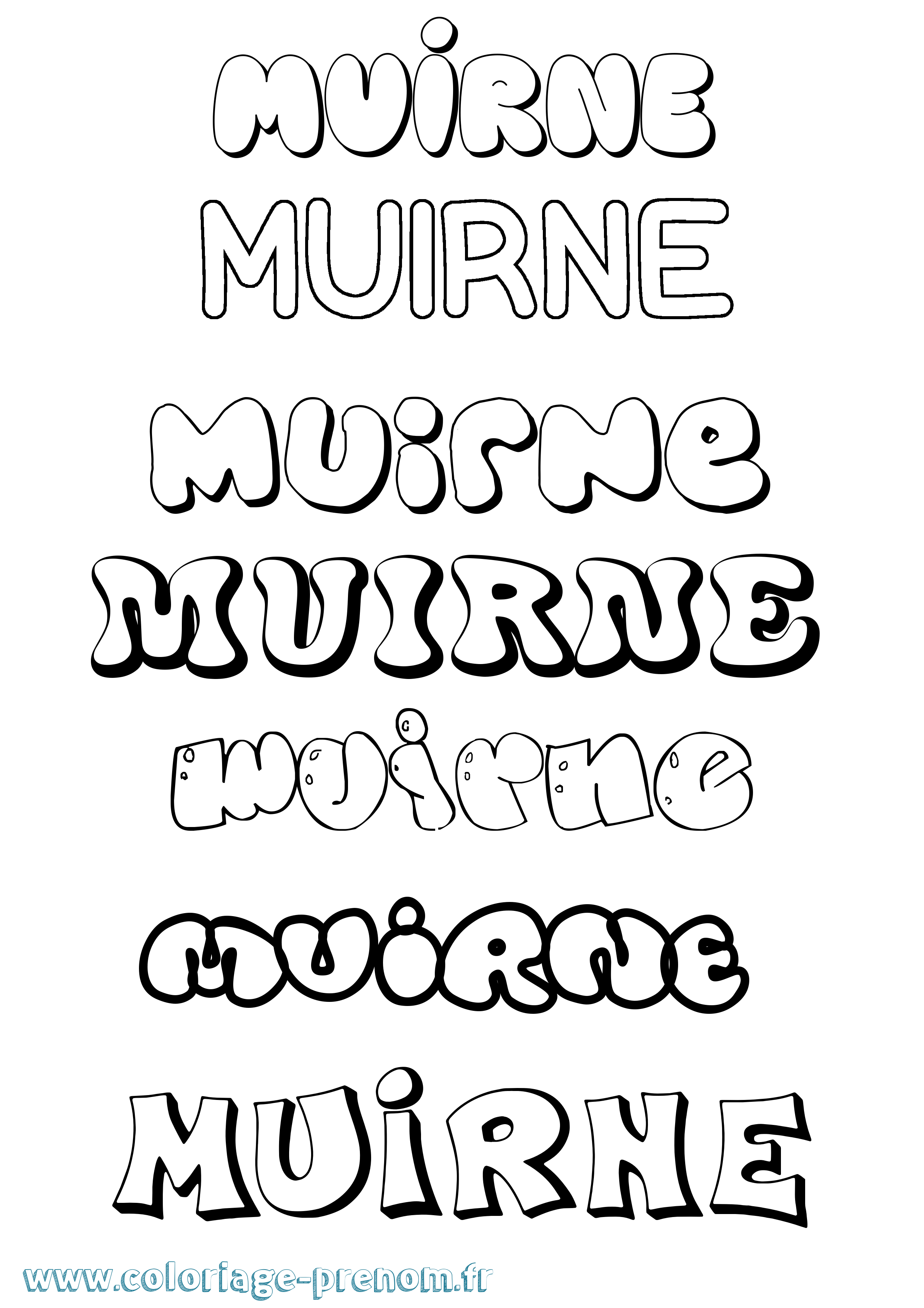 Coloriage Muirne Bubble Coloriage prénom Muirne Bubble