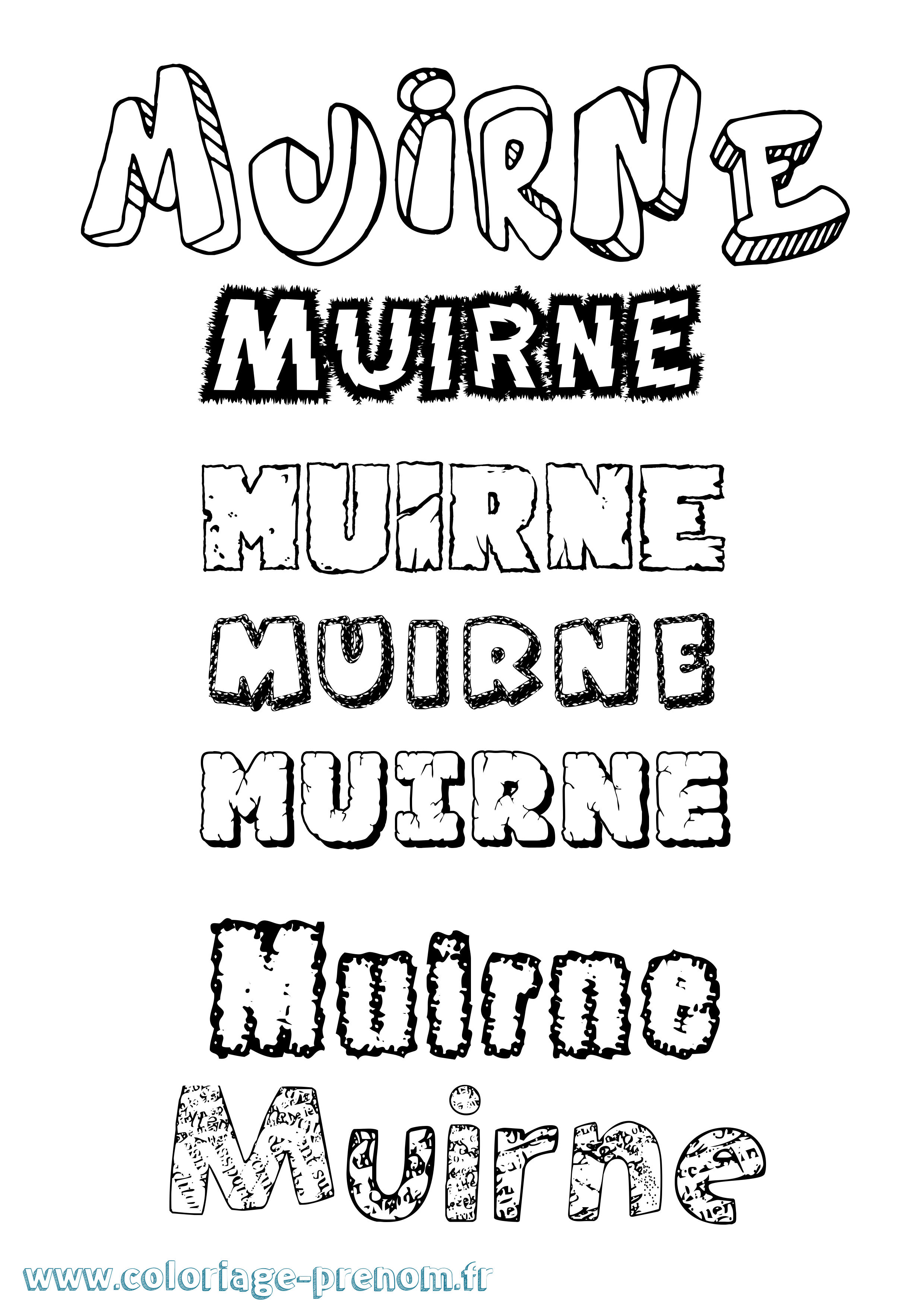 Coloriage Muirne Destructuré Coloriage prénom Muirne Destructuré
