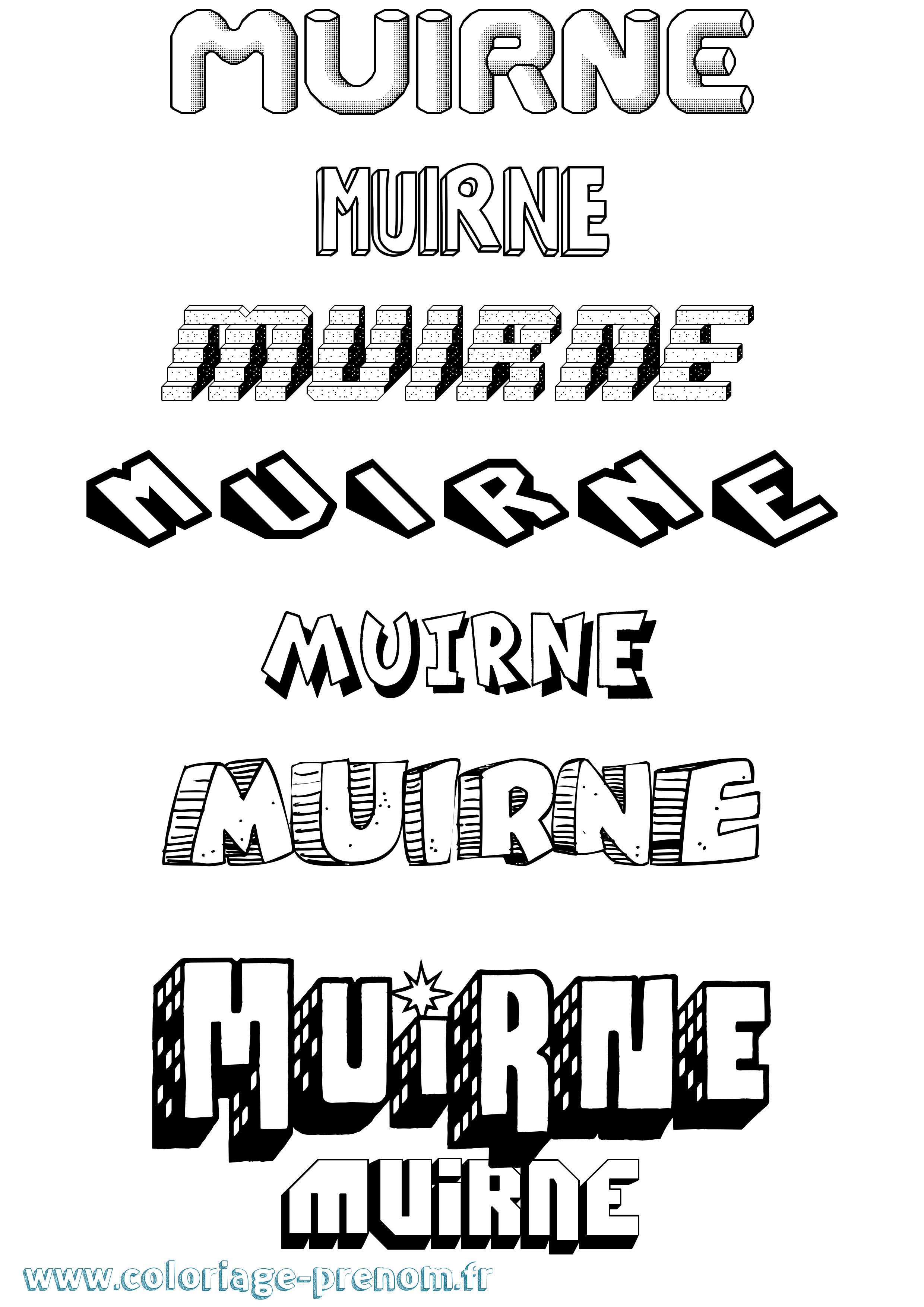 Coloriage Muirne Effet 3D Coloriage prénom Muirne Effet 3D