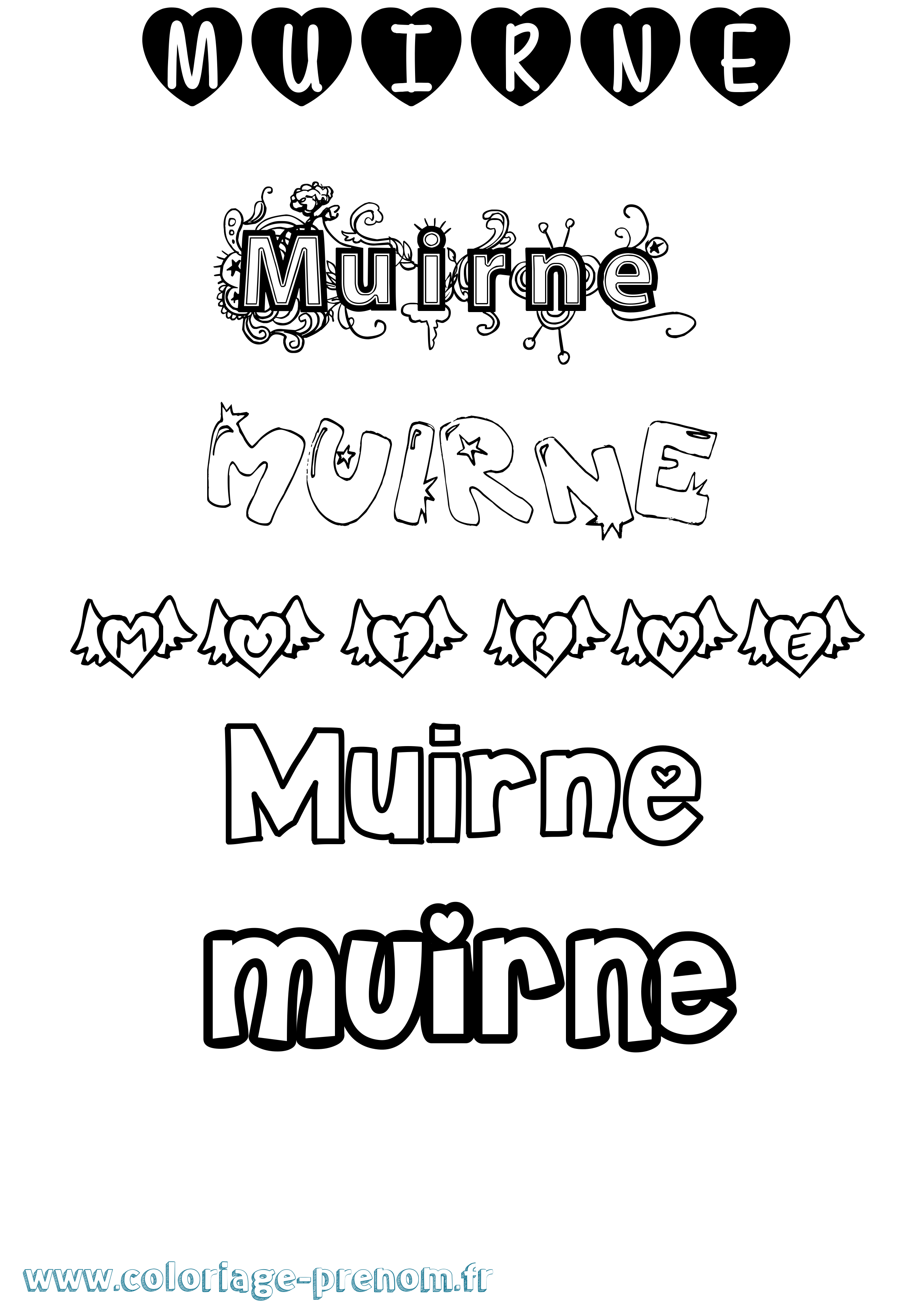 Coloriage Muirne Girly Coloriage prénom Muirne Girly