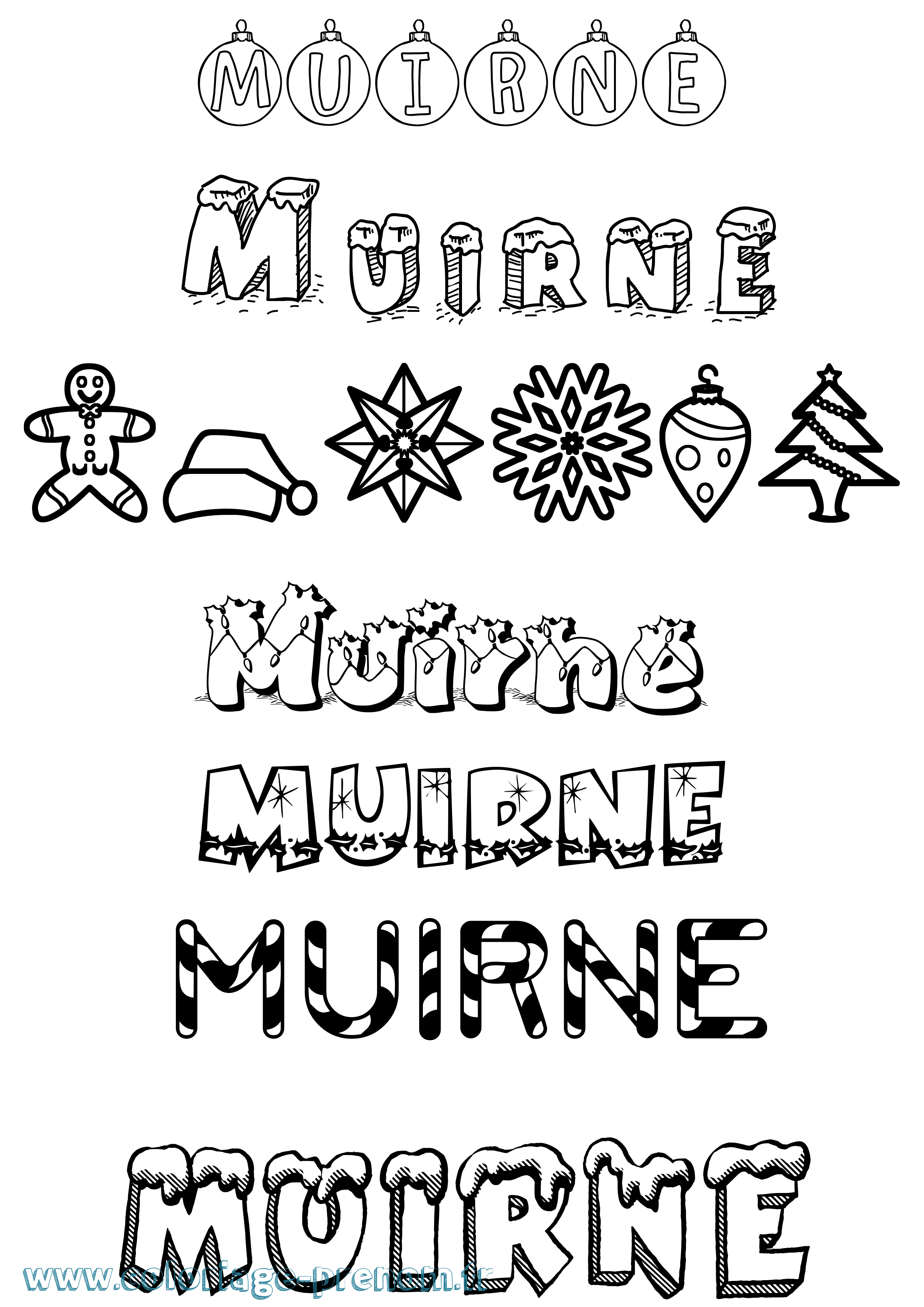 Coloriage Muirne Noël Coloriage prénom Muirne Noël