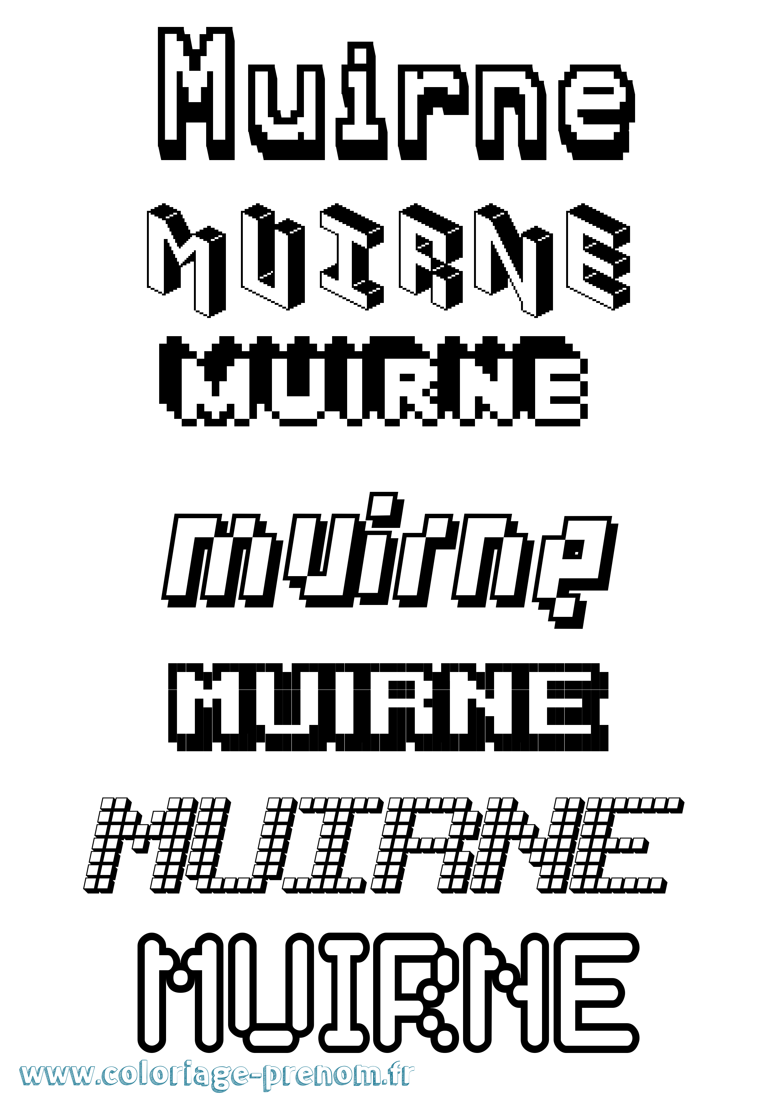 Coloriage Muirne Pixel Coloriage prénom Muirne Pixel