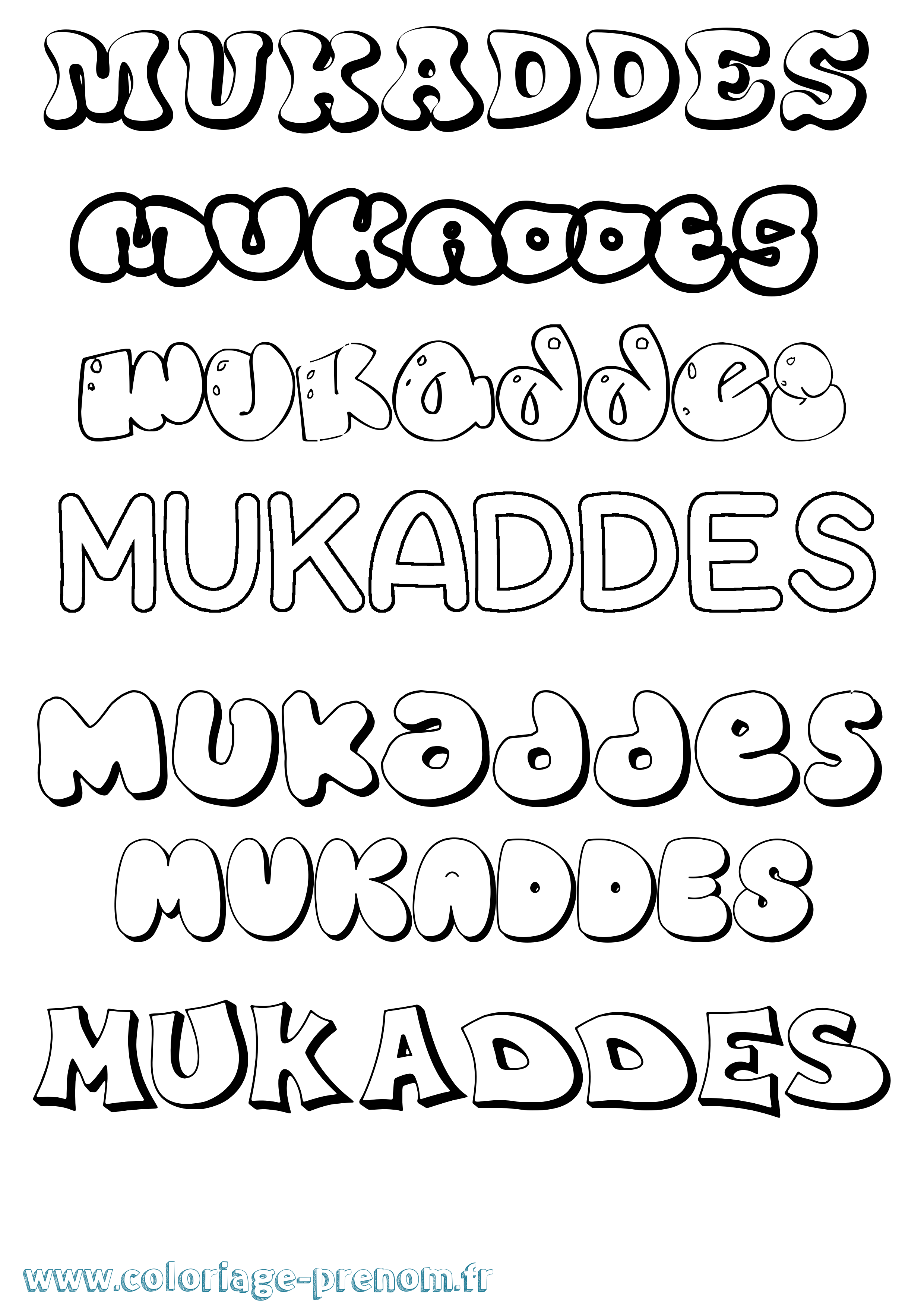 Coloriage Mukaddes Bubble Coloriage prénom Mukaddes Bubble