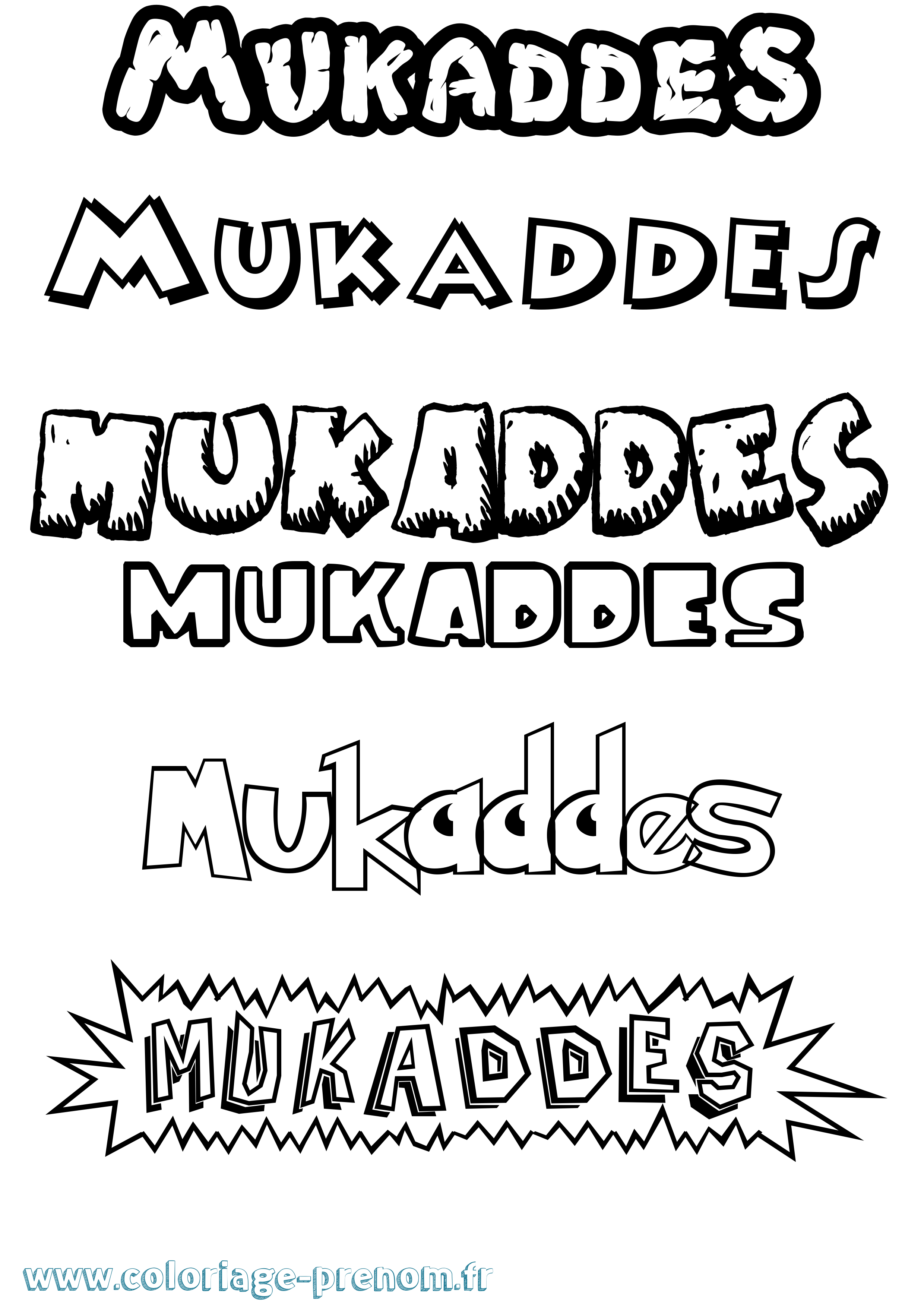 Coloriage Mukaddes Dessin Animé Coloriage prénom Mukaddes Dessin Animé